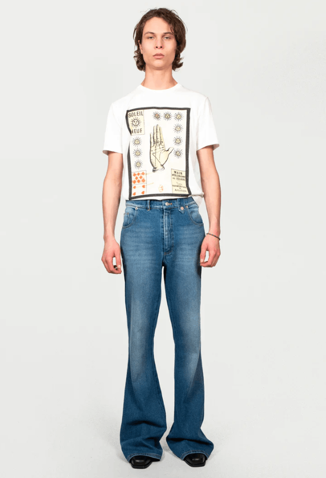image of Ss23 Egonlab "parasomnia" Wide Leg Jeans XL in Blue Stonewash, Men's (Size 36)