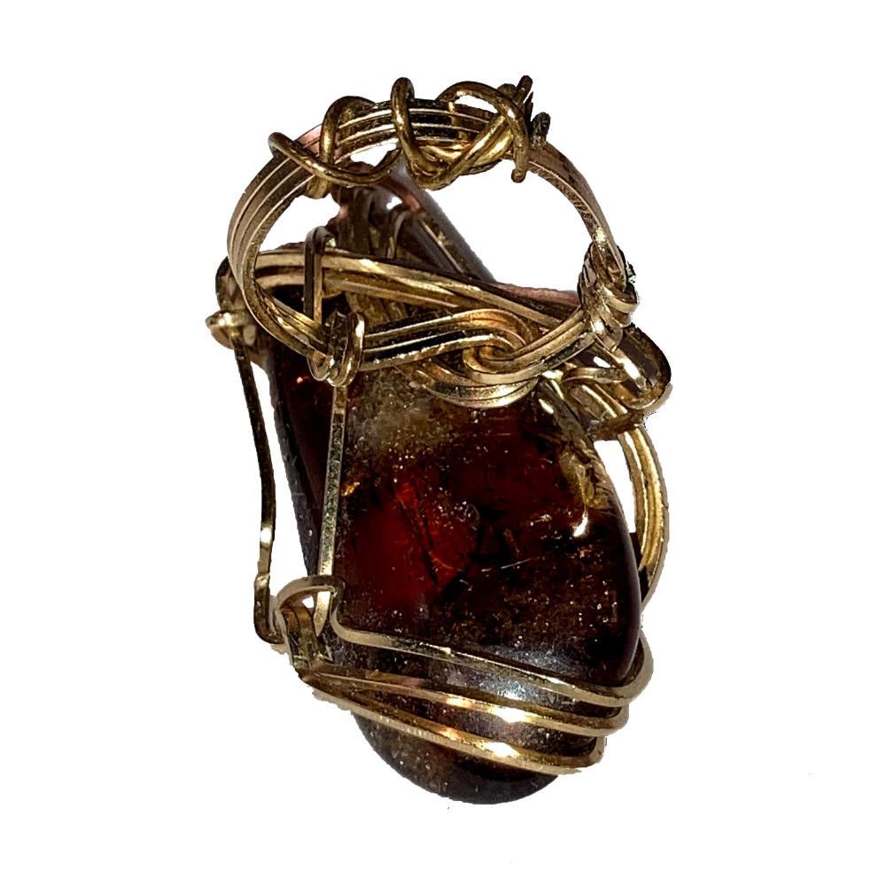 Handmade Hand Made Gold Filled Tumbled Honey Citrine Cocktail Ring Size ONE SIZE - 4 Thumbnail