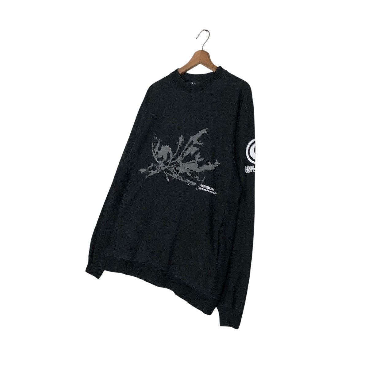 Japanese Brand 📌Vintage Sweatshirt Rich Black Concept Delta Big Logo Size US M / EU 48-50 / 2 - 3 Thumbnail