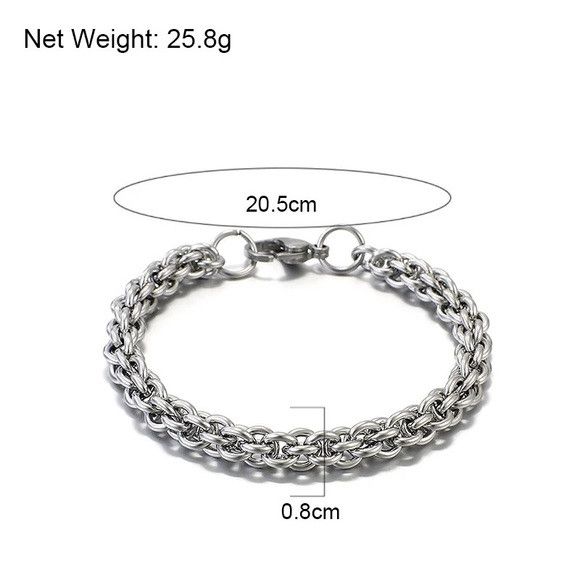 Other Vintage Stainless Steel Link Chain Bracelet Size ONE SIZE - 5 Thumbnail