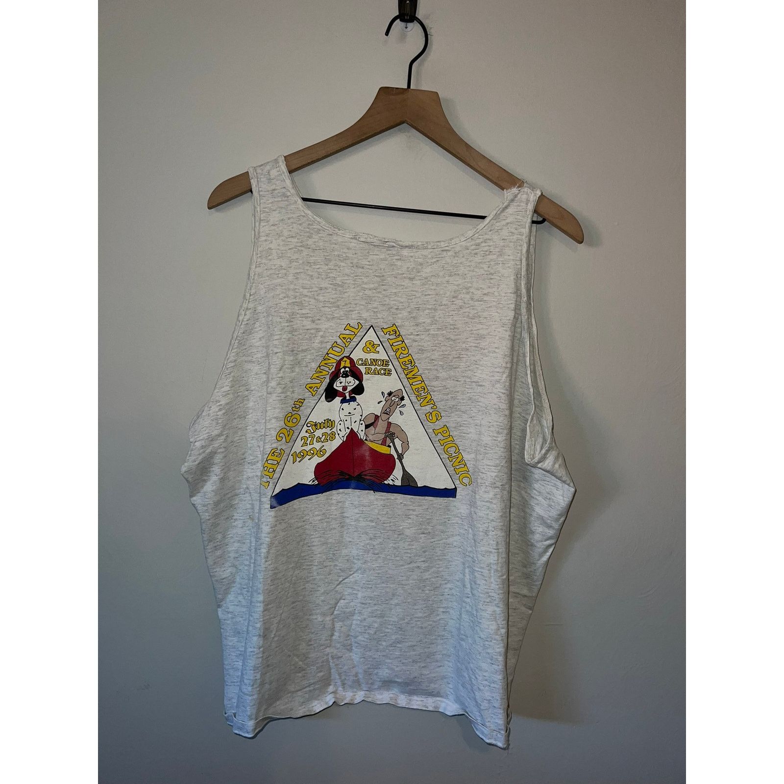 Vintage 1996 Firemen's Picnic & Canoe Race Tank Sleeveless Shirt VTG Size US XL / EU 56 / 4 - 5 Thumbnail