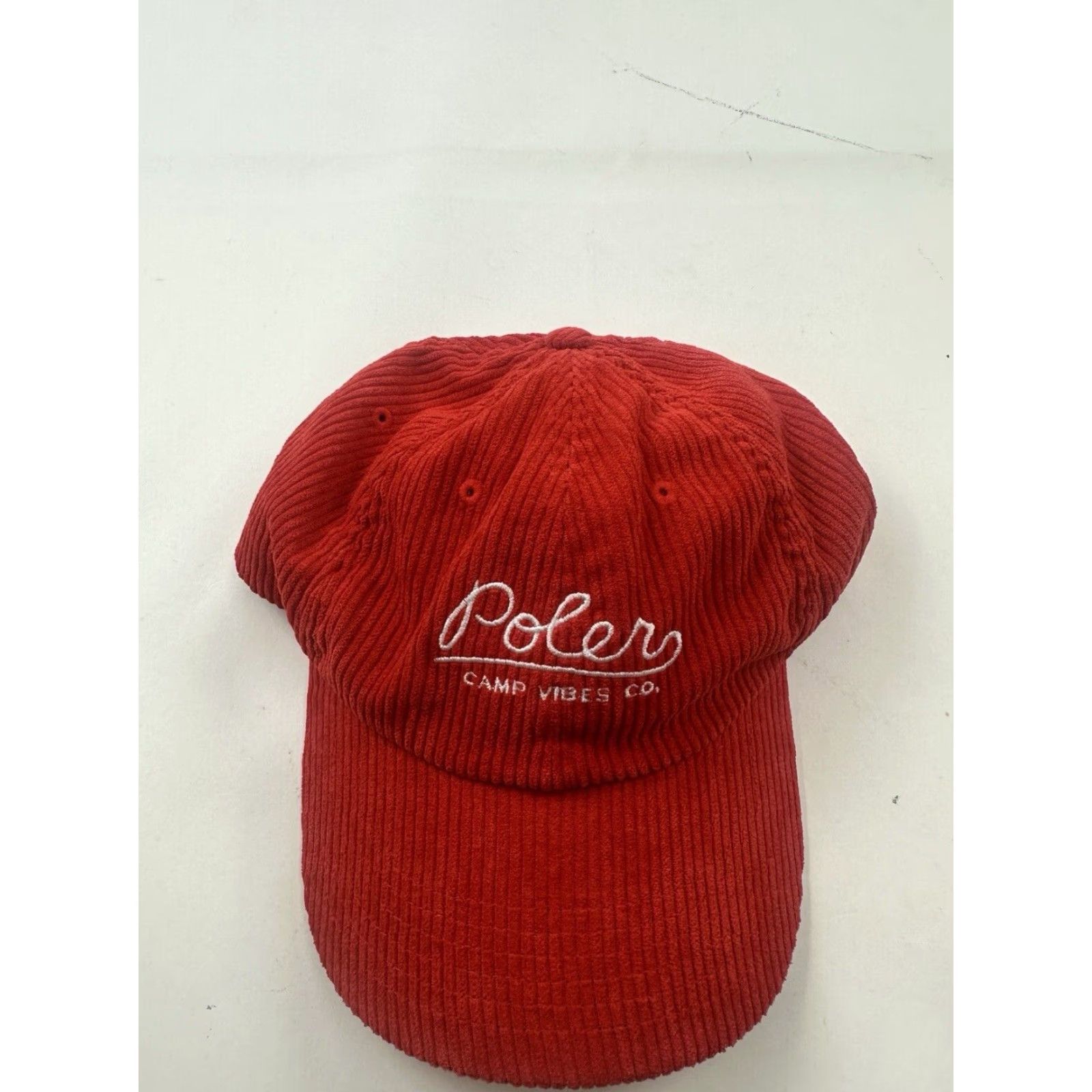 Poler VINTAGE Poler Baseball Cap Adjustable Red Corduroy Camp Vibes Mens Size ONE SIZE - 2 Thumbnail