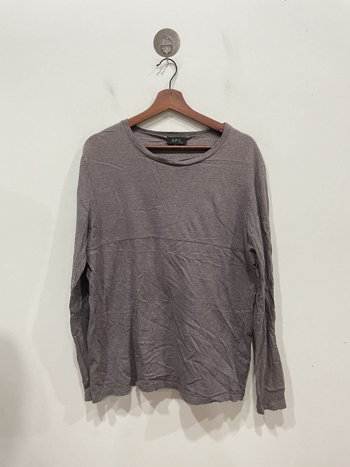A.P.C. × Designer × Japanese Brand A.P.C Long Sleeve Tshirt Size L / US 10 / IT 46 - 1 Thumbnail