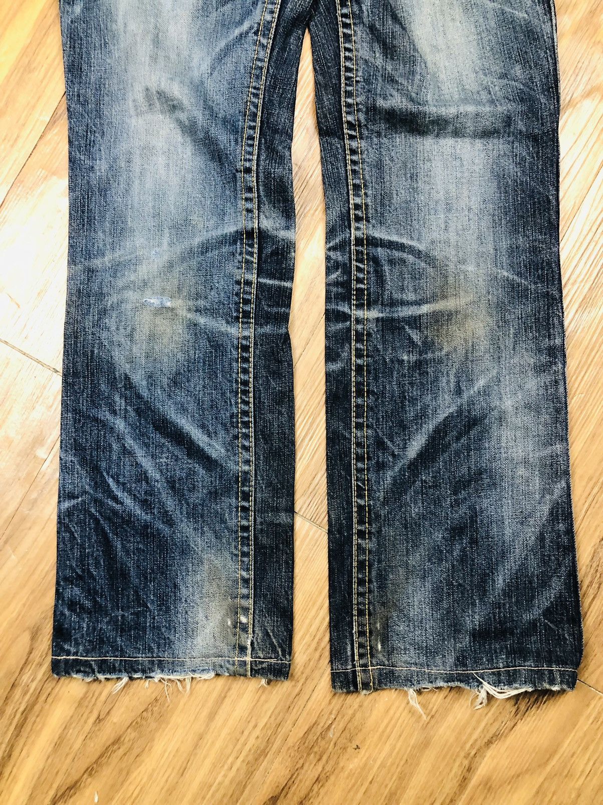 If Six Was Nine Lolita Jeans Y2K Distressed Bootcut/Flare Denim (Rare) (40) Size 32" / US 10 / IT 46 - 4 Thumbnail