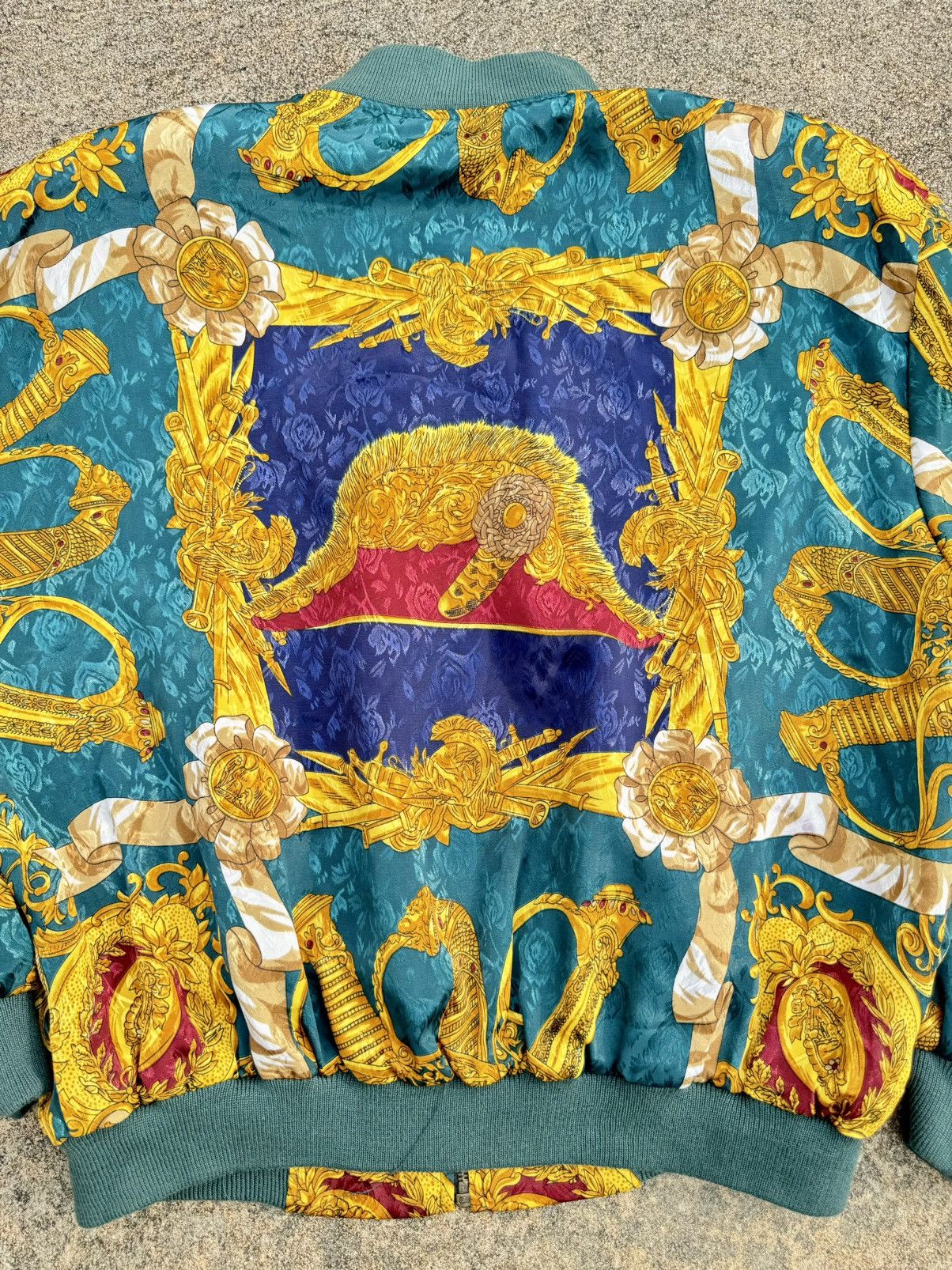 Designer × Vintage 80’s Vintage Versace Style Silk Bomber Jacket Size US M / EU 48-50 / 2 - 7 Thumbnail