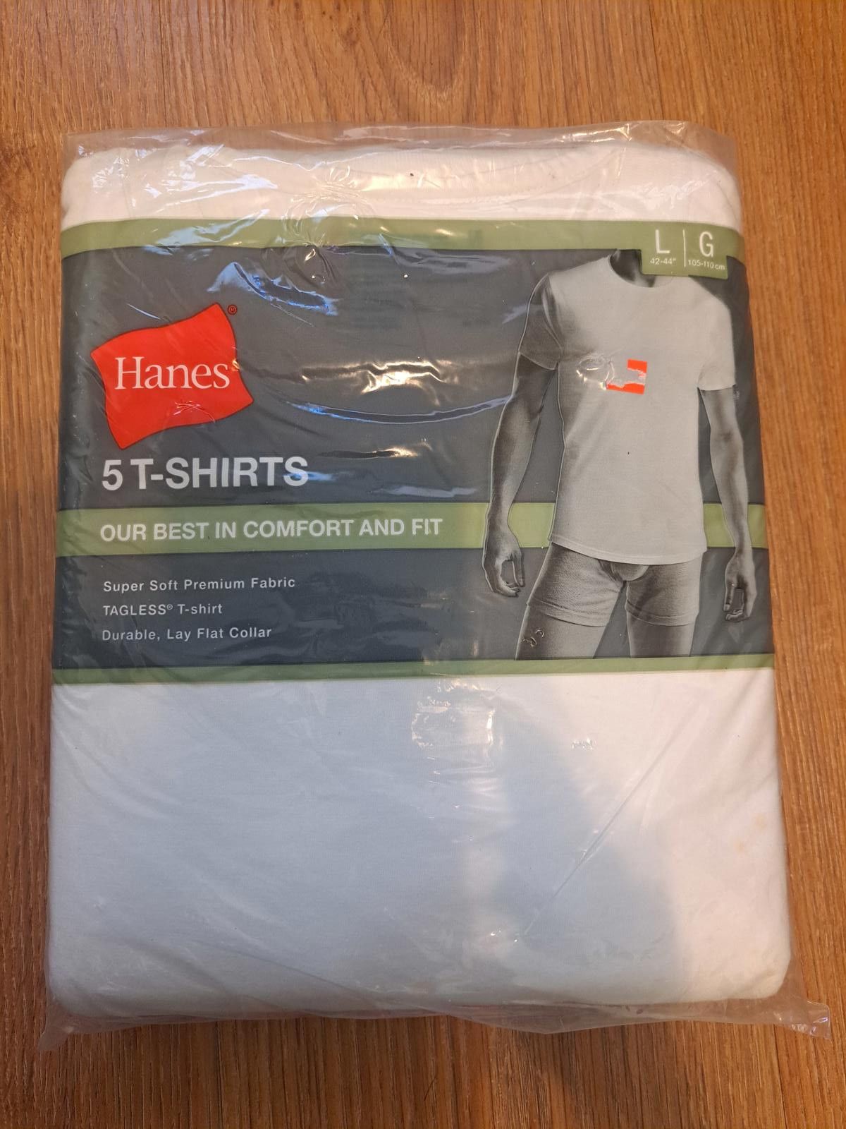 Hanes Hanes White T Shirts Mens Large 42-44 Cotton 5 Pieces Size US L / EU 52-54 / 3 - 1 Thumbnail