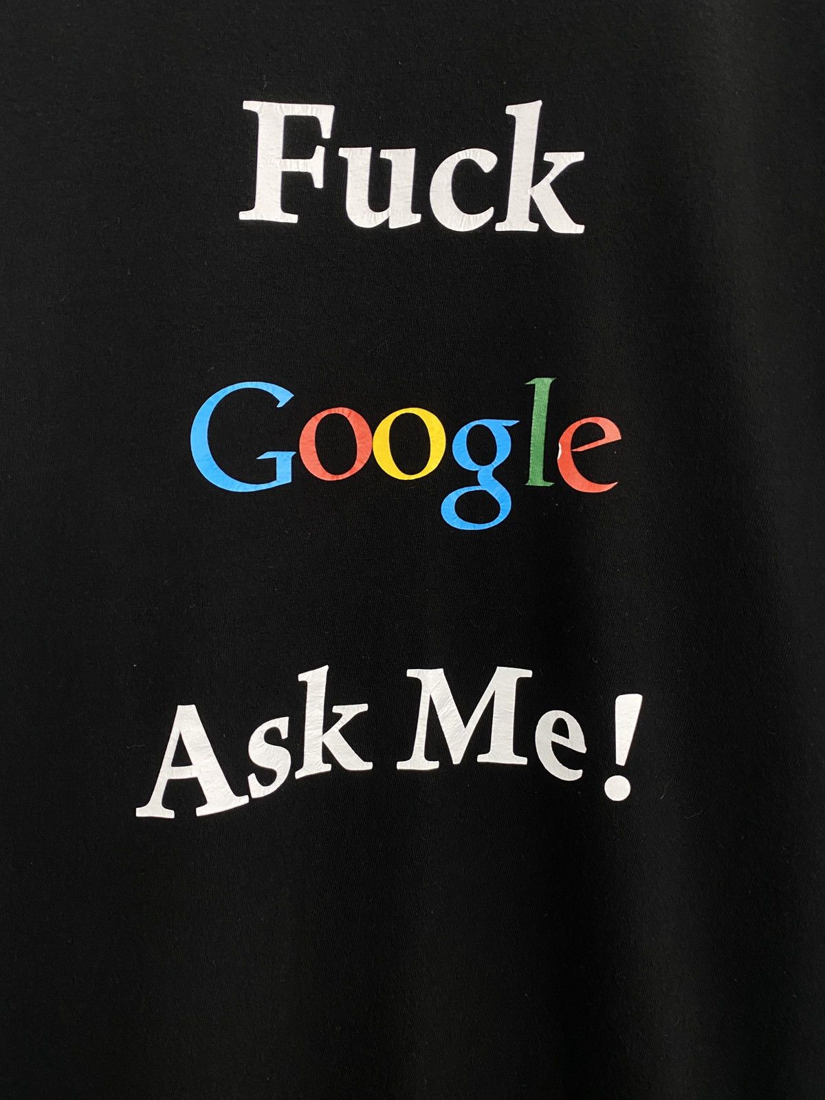 4GSELLER 🇺🇸 Vintage 90s Fuck Google ask me t-shirt rare retro Y2K hype Size US L / EU 52-54 / 3 - 4 Thumbnail