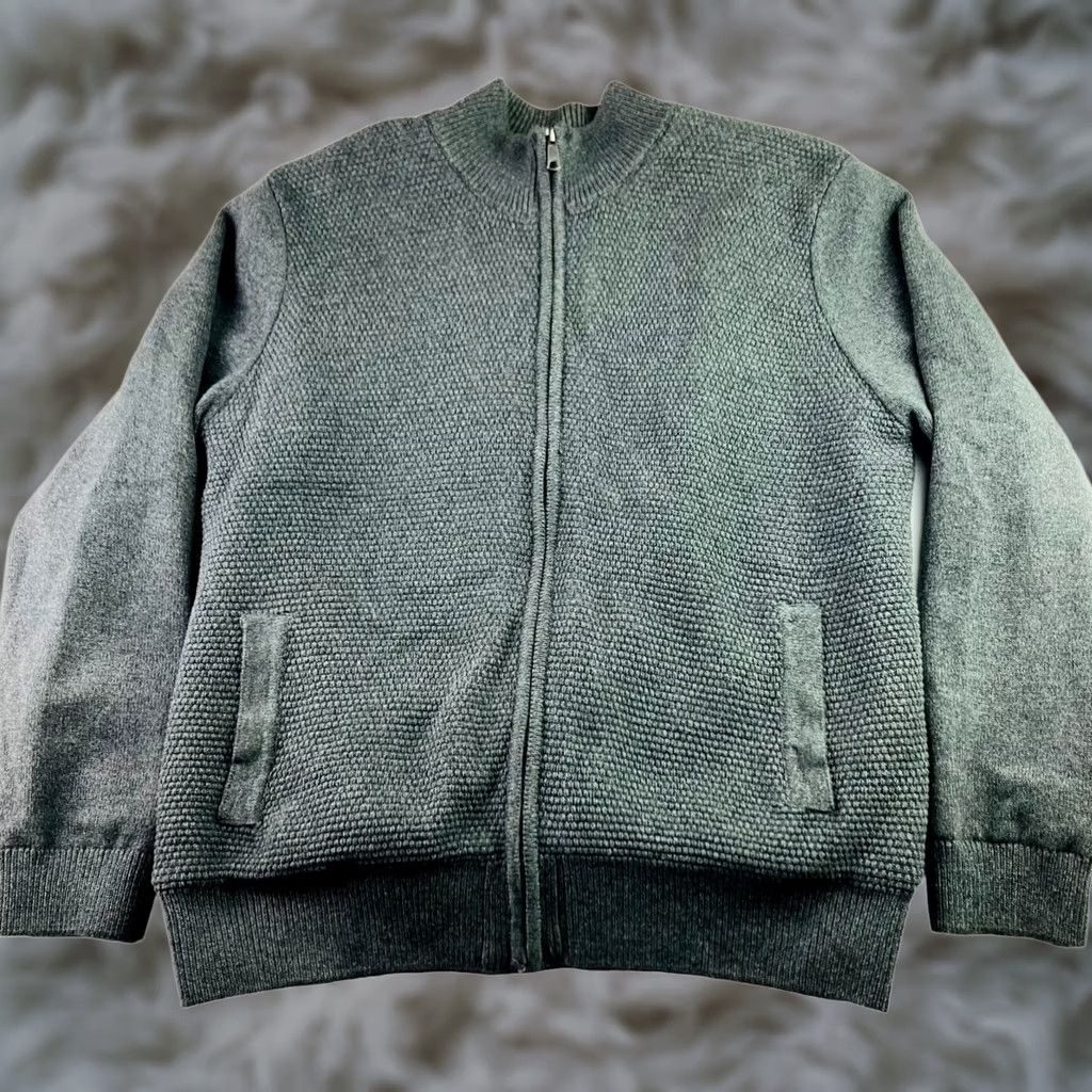 Emanuel Ungaro Emanuel Ungaro Men's Jacket Coatigan Gray Knit Full Zip Fleece Lined 2XL Size US XXL / EU 58 / 5 - 1 Thumbnail