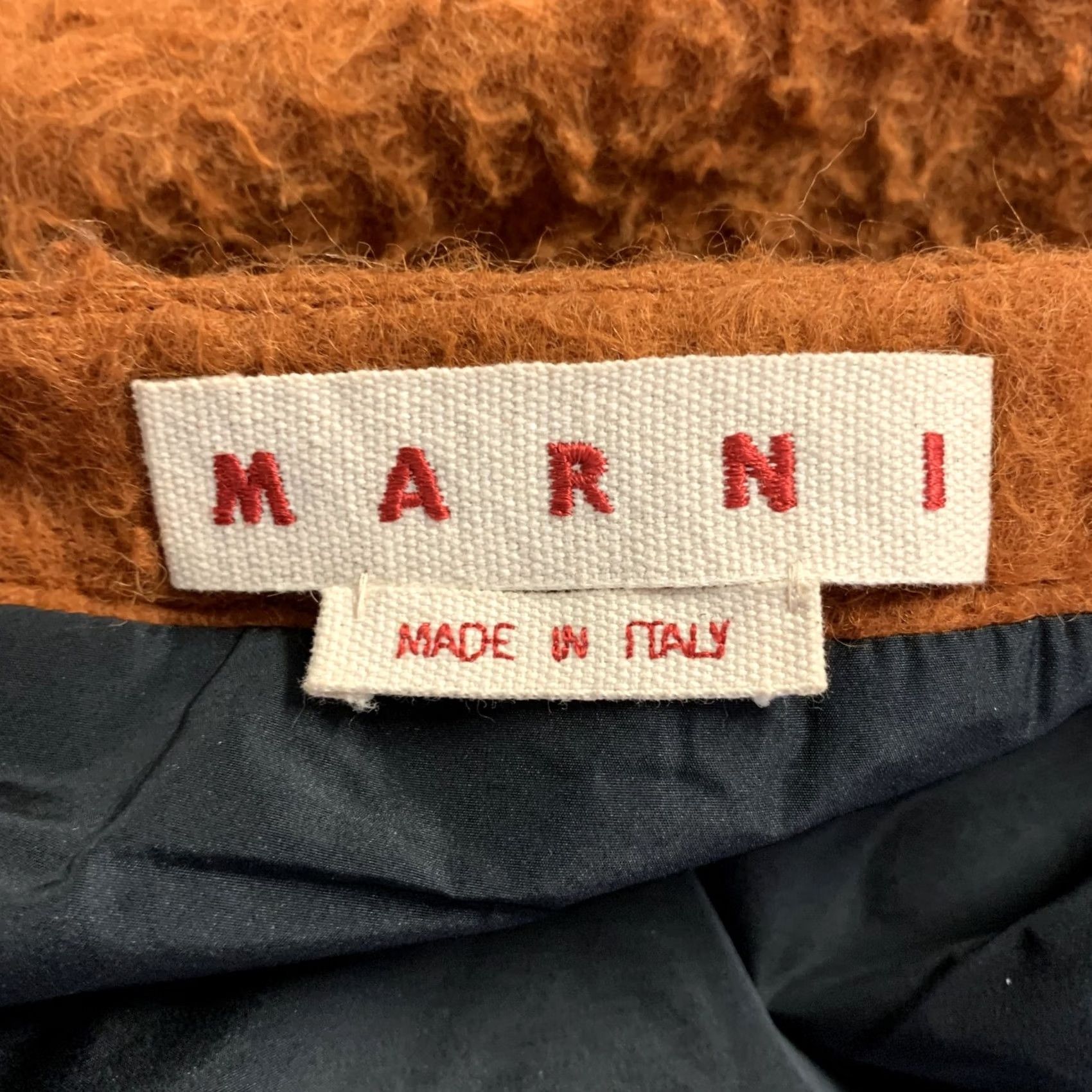 Marni MARNI Pencil Skirt Size 4 Rust Alpaca Blend Textured Mid-Calf Size 27" / US 4 / IT 40 - 3 Thumbnail