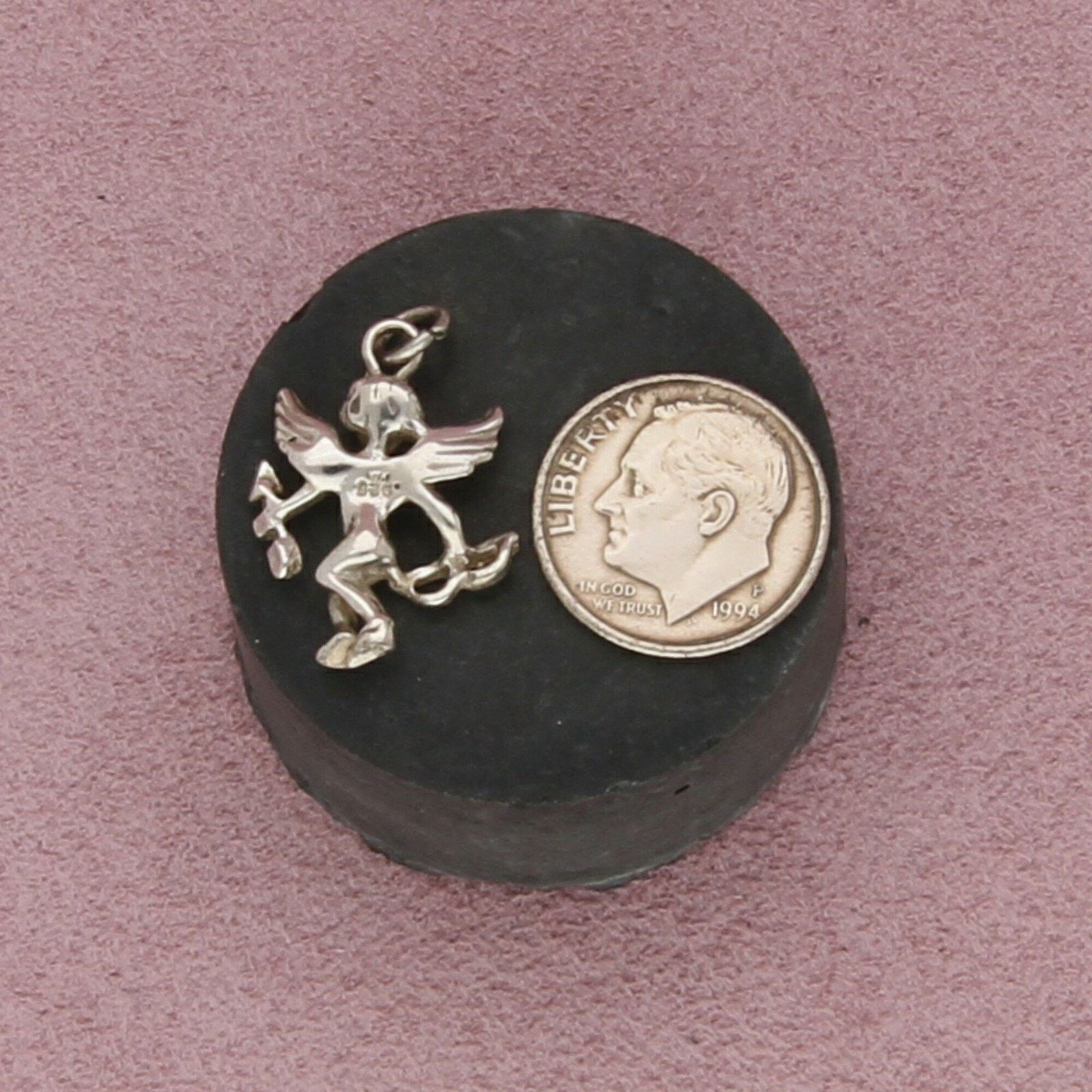Sterling Silver sterling silver vintage cupid cherub angel charm pendant Size ONE SIZE - 3 Thumbnail