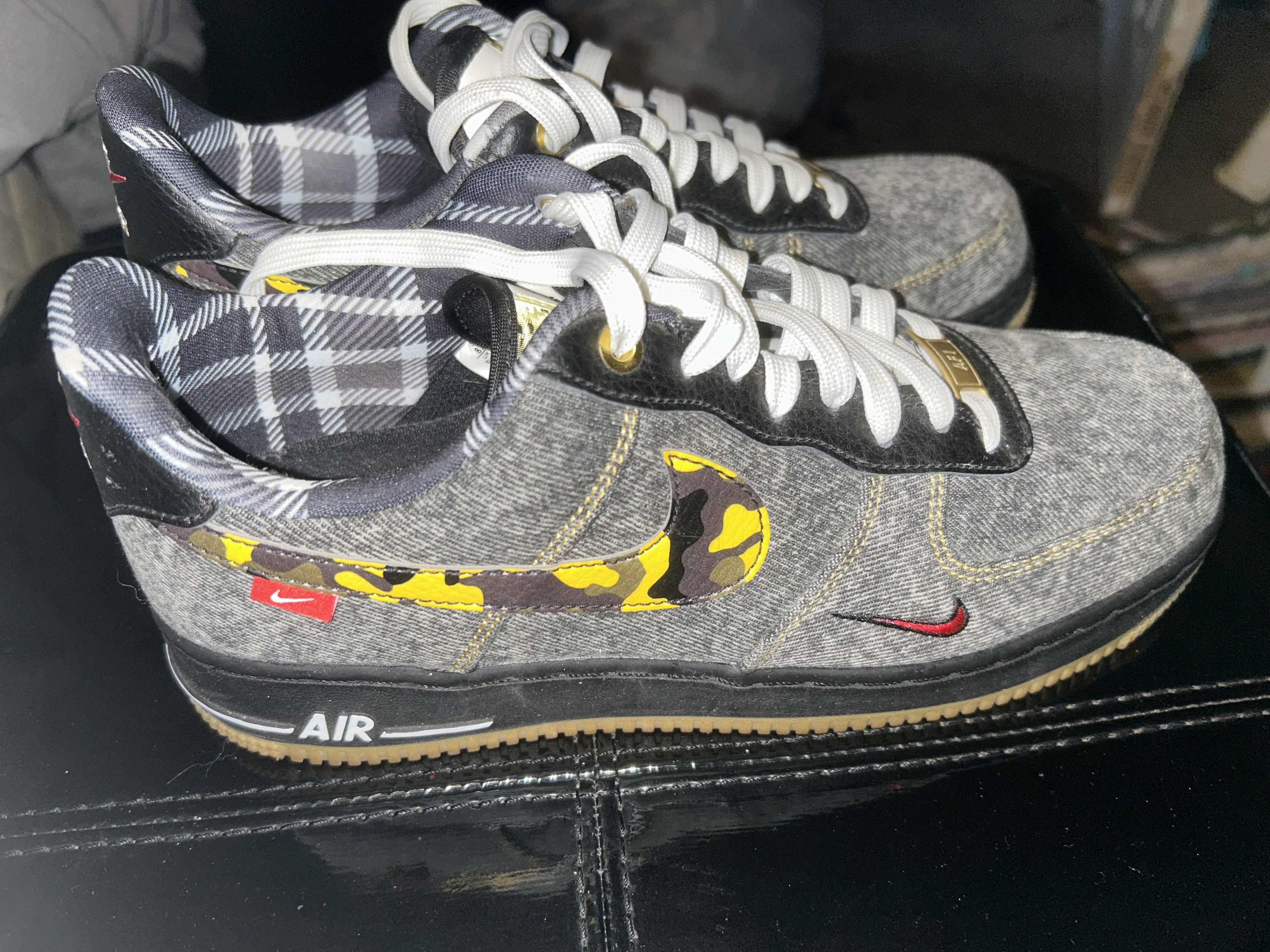 Nike Low 1 Air Force camo remix black Size US 8.5 / EU 41-42 - 1 Thumbnail