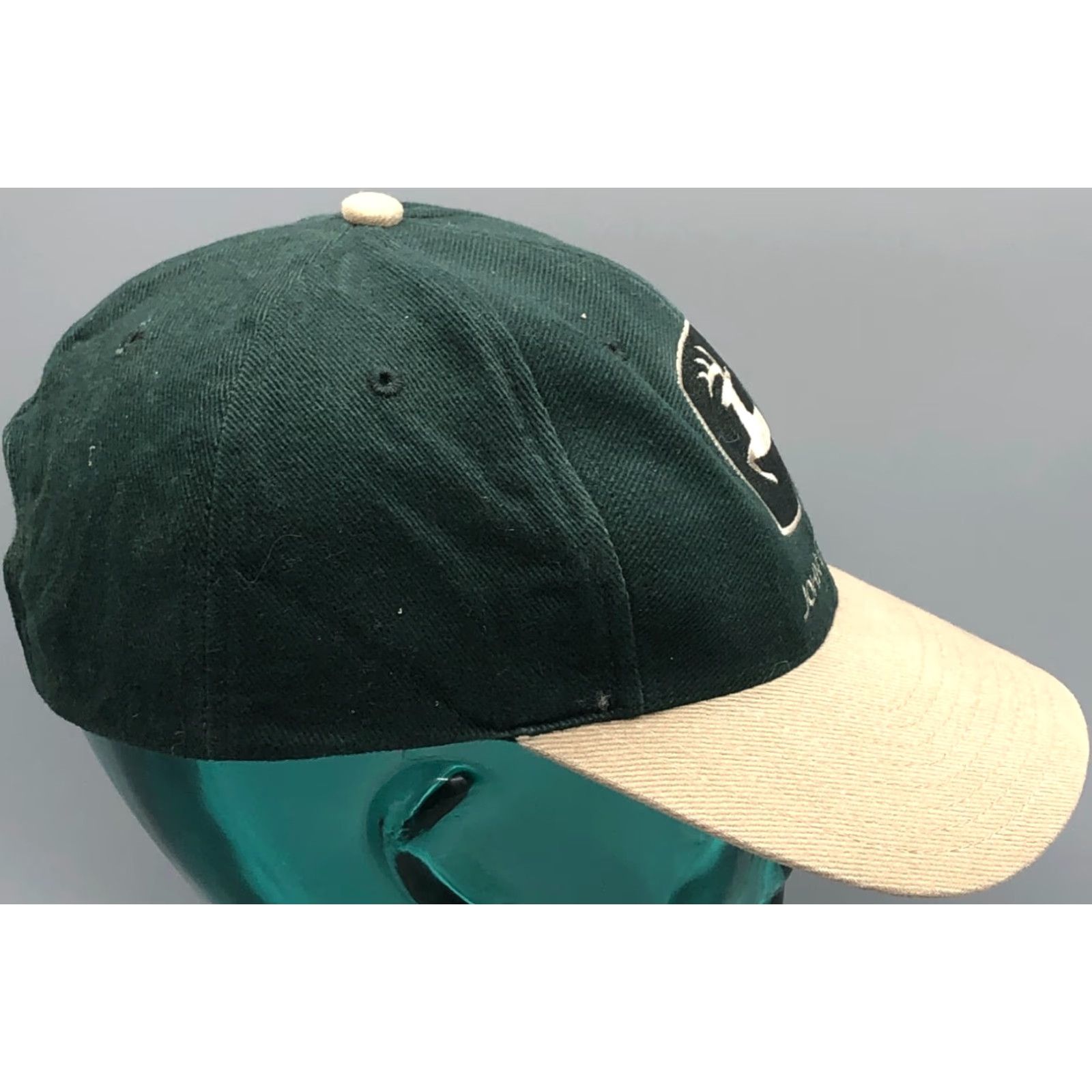 Vintage VINTAGE John Deere Hat Cap Snap Back Green Tan Trucker Base Ball Dad Farm Adult Size ONE SIZE - 4 Thumbnail