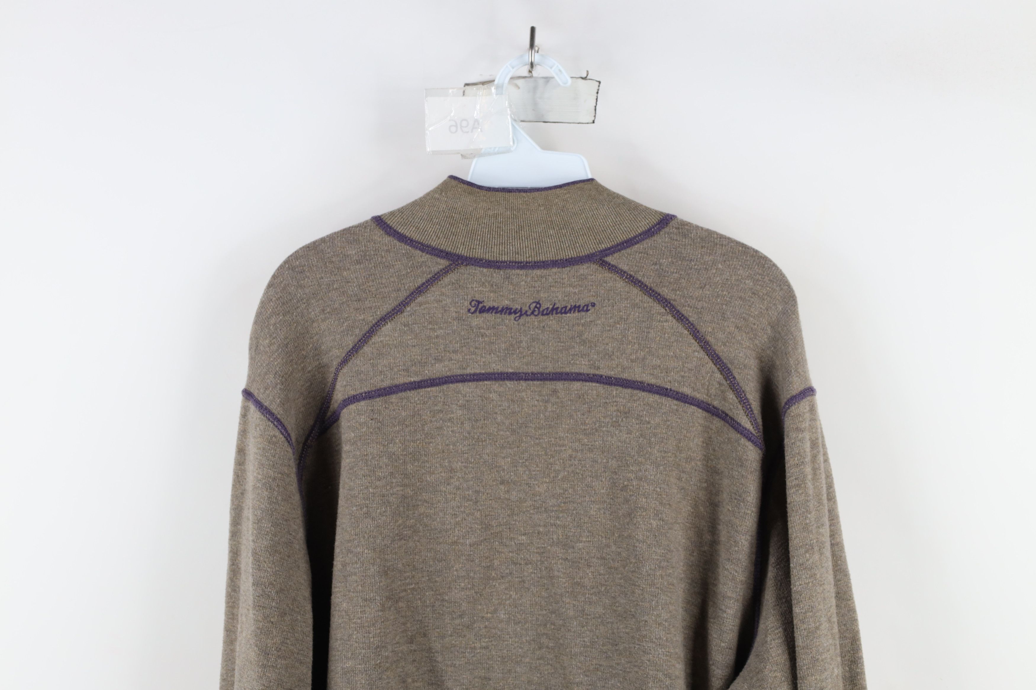 Tommy Bahama × Vintage Vintage Tommy Bahama Reversible Ribbed Knit Half Zip Sweater Size US L / EU 52-54 / 3 - 9 Thumbnail