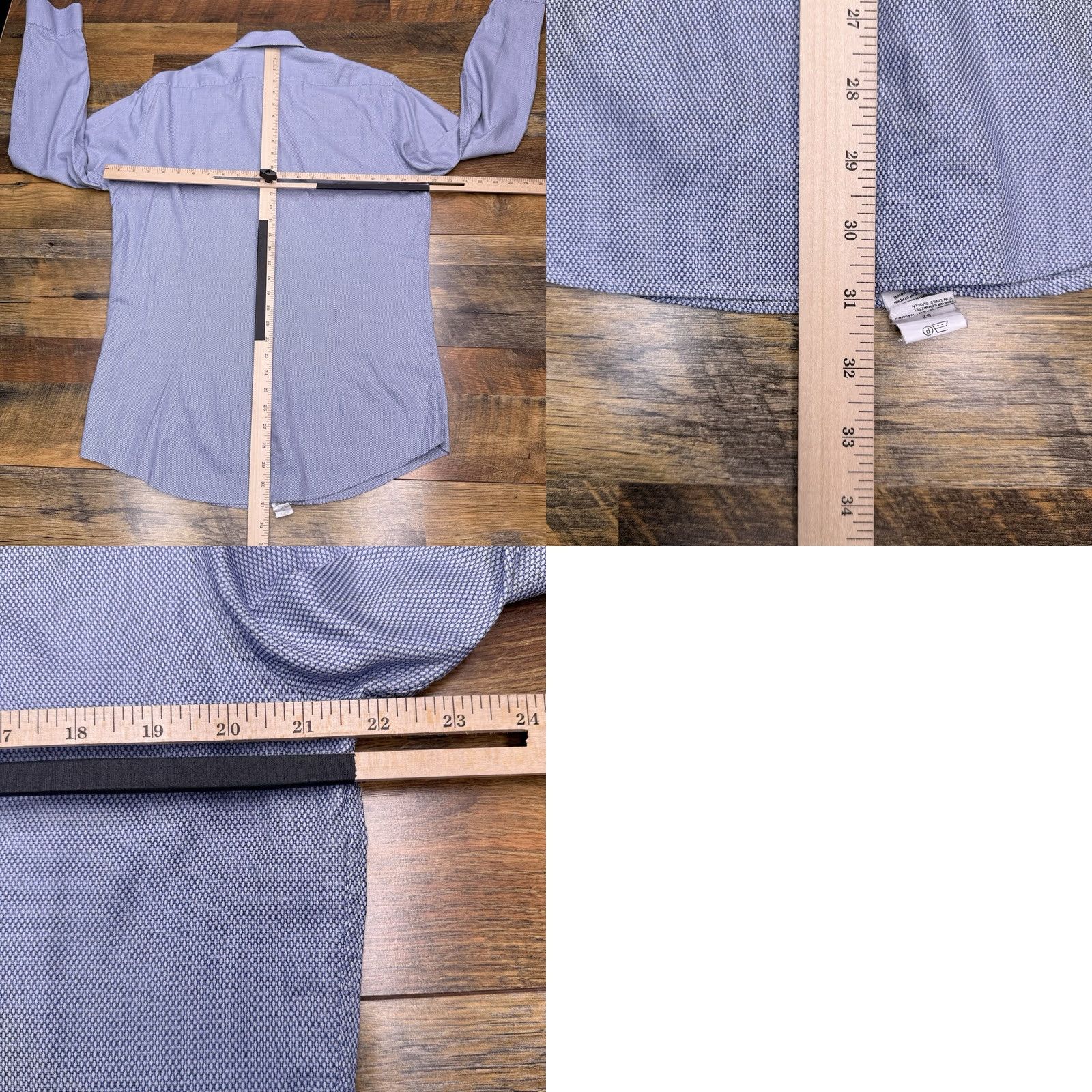 Vintage Jacques Britt Shirt Mens M 15.75 40 Blue Button-Up Geometric Long Sleeve Collared Slim Regular Workwear Formal Designer Shirt Size US M / EU 48-50 / 2 - 9 Thumbnail