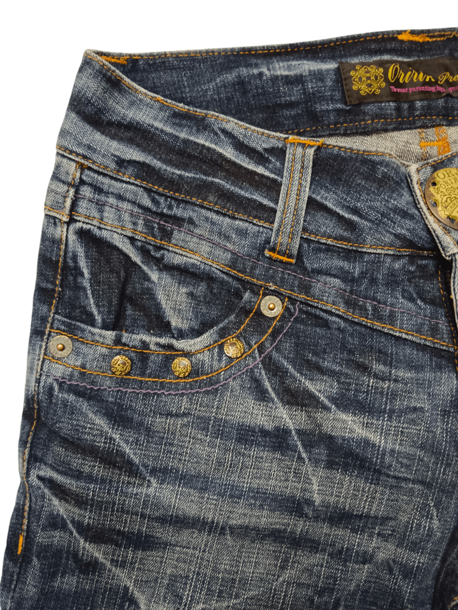 Japanese Brand 🔥Oririn🔥 Thunder Whiskers Embroidery Skinny Flare Jeans Size 28" / US 6 / IT 42 - 5 Thumbnail