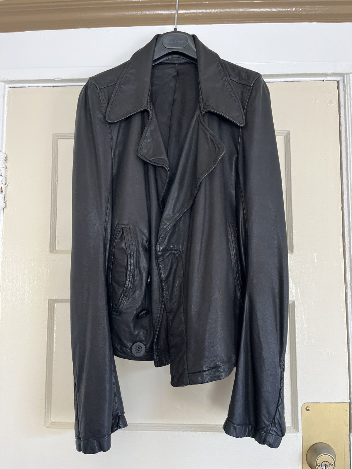 Rick Owens Rick Owens SS07 Drake Sample Leather Jacket | Grailed