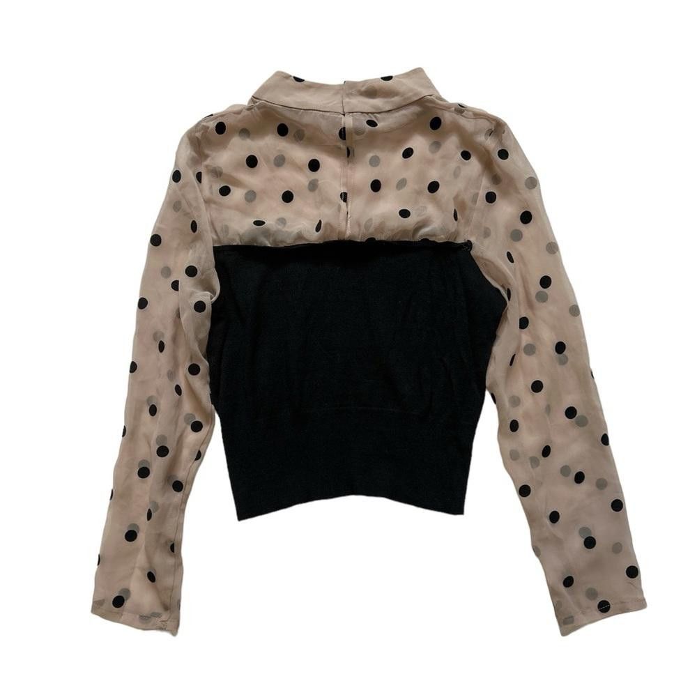 Designer Mesh cute Long sleeve polka dot office top Size S / US 4 / IT 40 - 3 Thumbnail