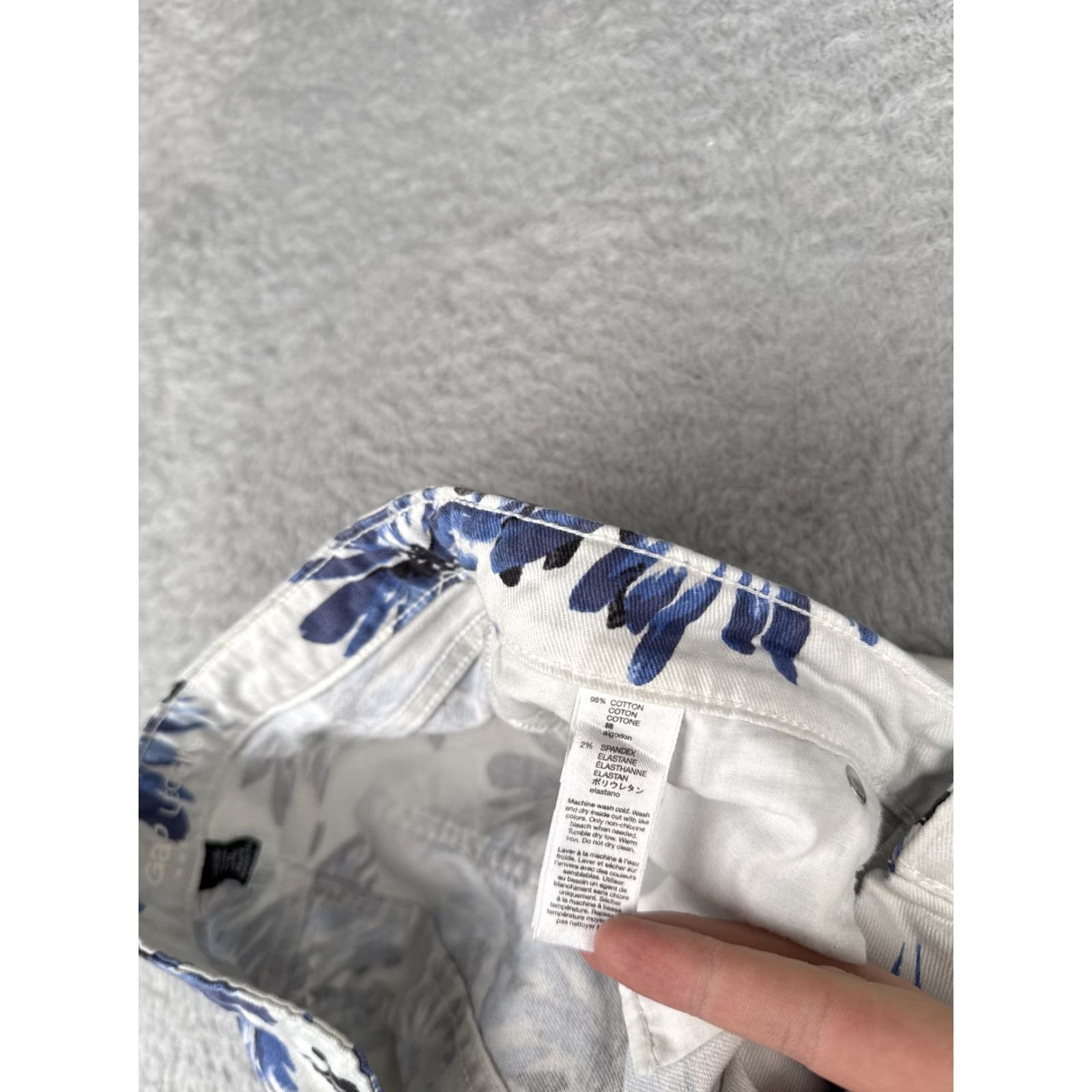 Gap Gap Legging Pants Womens 8 Jeans 29R White Blue Black Floral Print Cotton Stretch Size 30" / US 8 / IT 44 - 7 Thumbnail