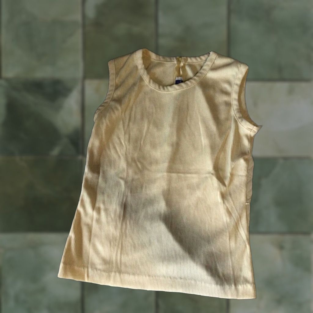 Vintage Vintage Sunny South Fashions Dallas Yellow Sleeveless Top Blouse Size 12 Size XL / US 12-14 / IT 48-50 - 1 Thumbnail
