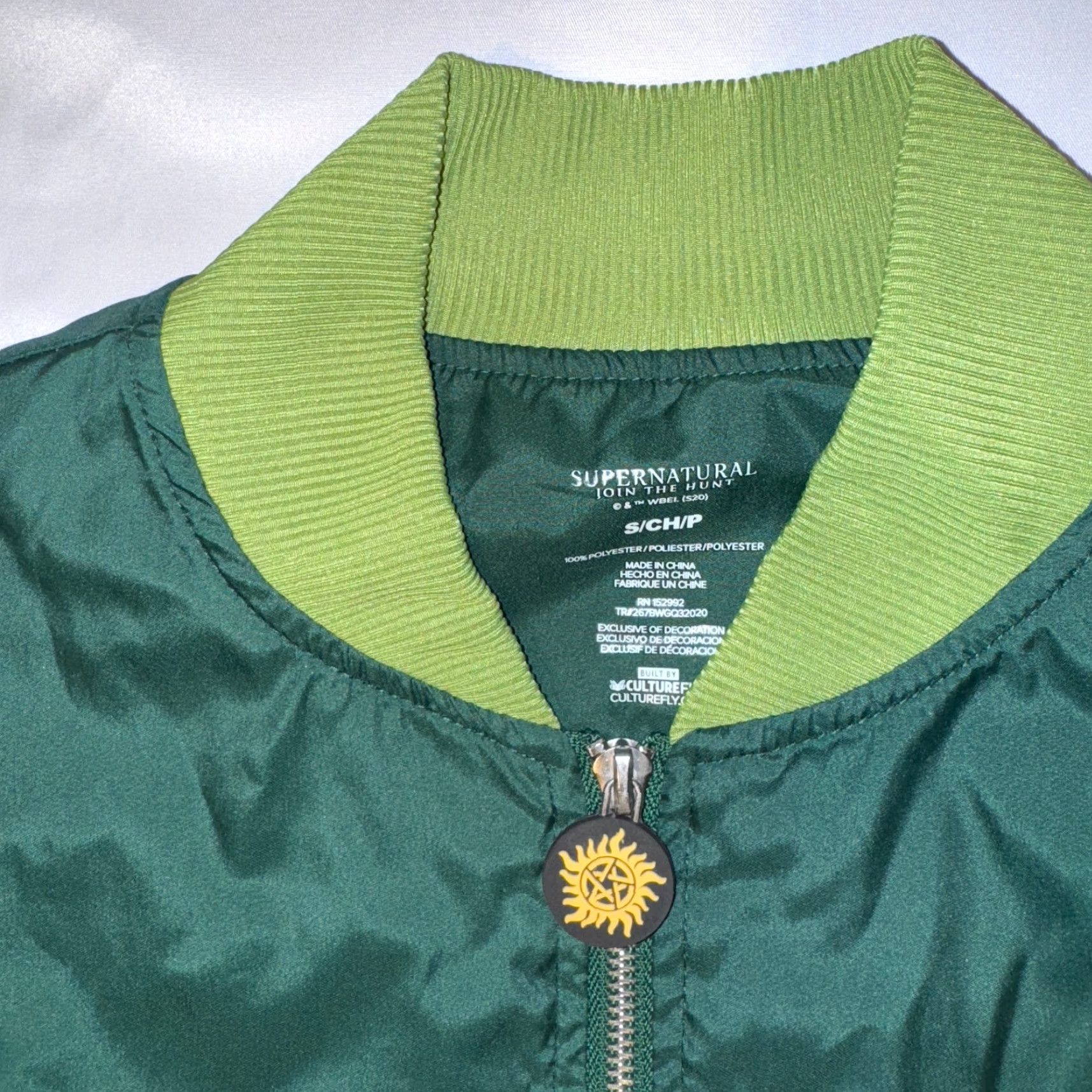 Vintage CultureFly Supernatural The Hunt Green Sheriff Bomber Jacket Windbreaker Jacket Mens S Green Satin Lightweight Casual Vintage: No Size US S / EU 44-46 / 1 - 3 Thumbnail