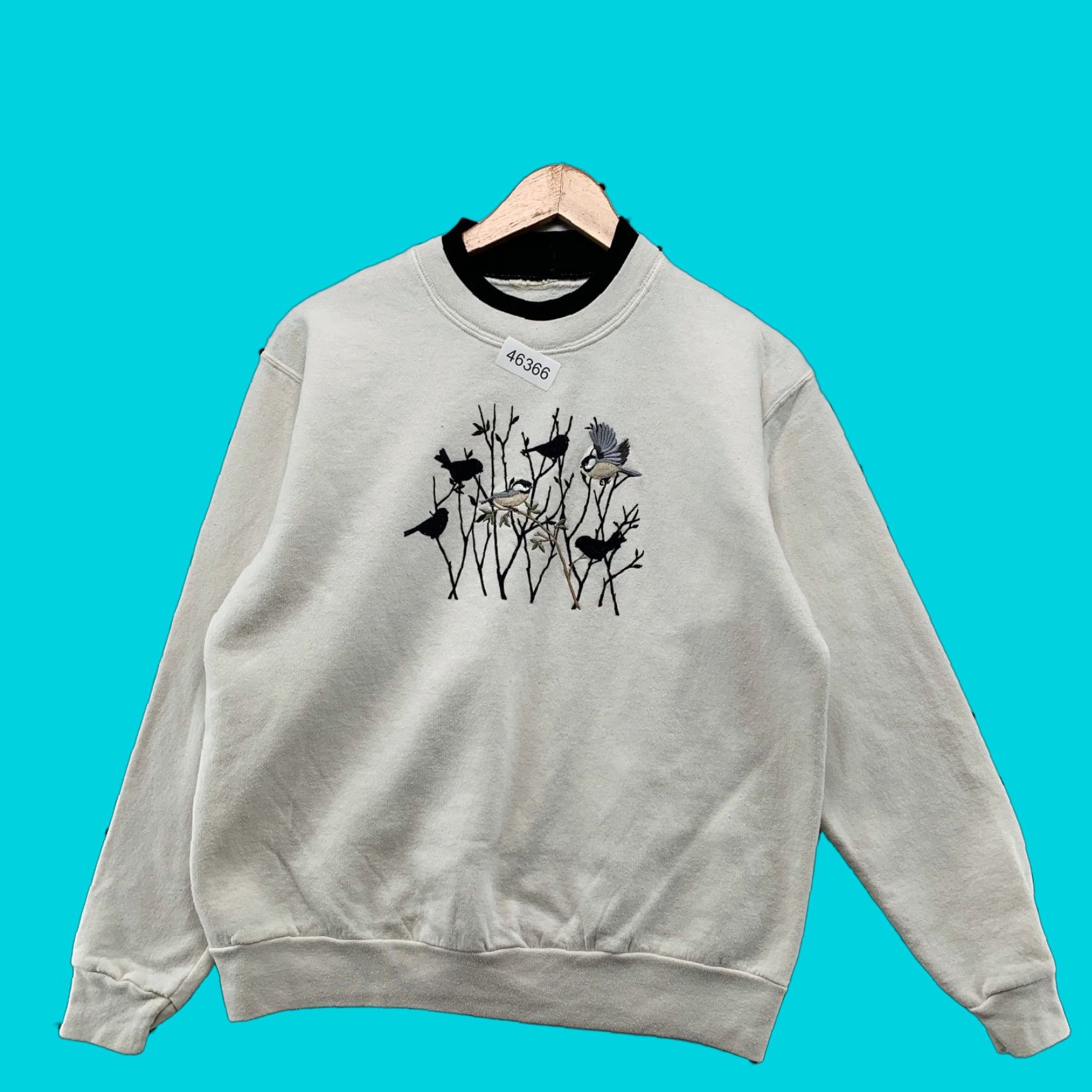 Vintage VINTAGE Morning Sun Sweatshirt Woman Large White Embroidered Top Stitch Bird Crewneck Regular Pullover Size L / US 10 / IT 46 - 1 Thumbnail