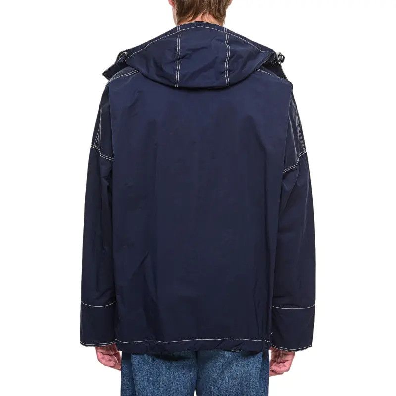 Bottega Veneta o1n1vont1224 Hooded Tech Nylon Blouson Jacket in Marine Blue Size US L / EU 52-54 / 3 - 6 Thumbnail