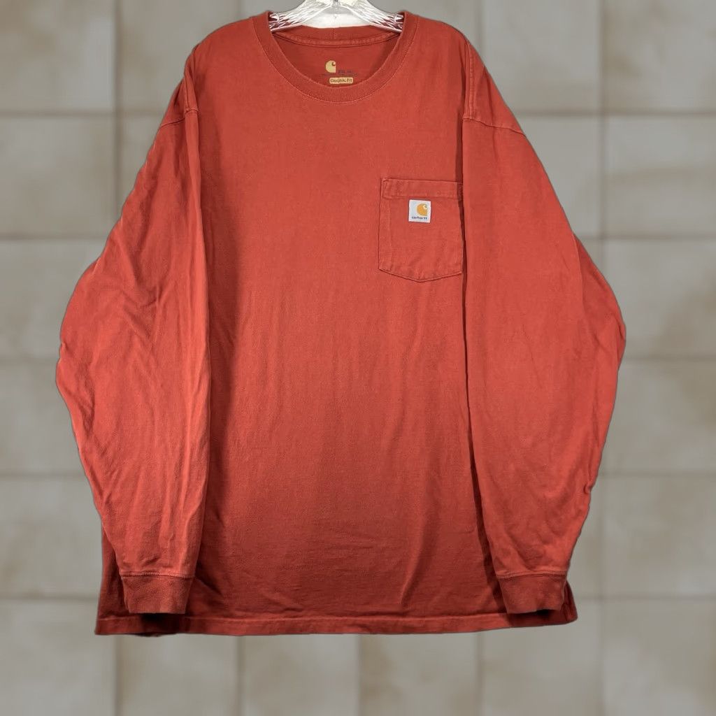 Carhartt Carhartt T-Shirt Men's Long Sleeve Heavyweight Orange 2XL Tall Regular Cotton Crew Neck UV? (Wait) Size US XXL / EU 58 / 5 - 1 Thumbnail