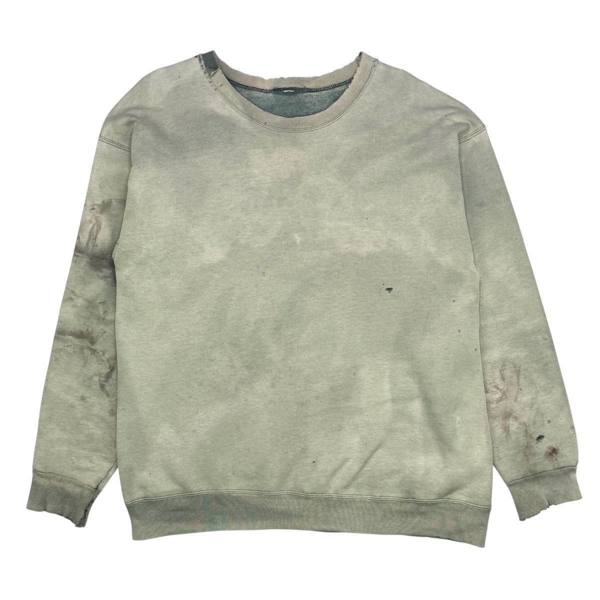 Vintage VINTAGE THRASHED FADED GREEN SWEATSHIRT Size US XL / EU 56 / 4 - 2 Thumbnail
