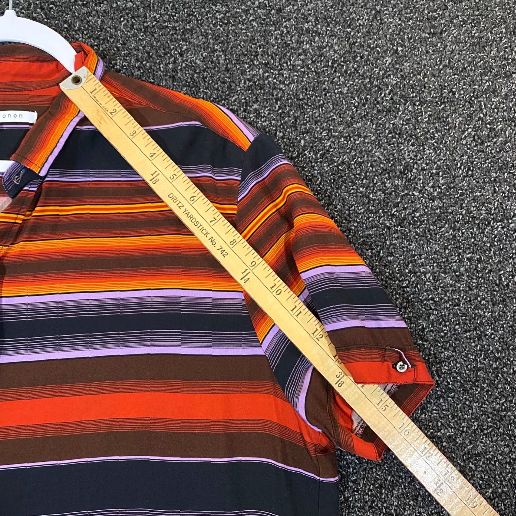 Parker Parke & Ronen Shirt Mens Large Multicolor Striped Button-Up Casual Short Sleeve Size US L / EU 52-54 / 3 - 6 Thumbnail