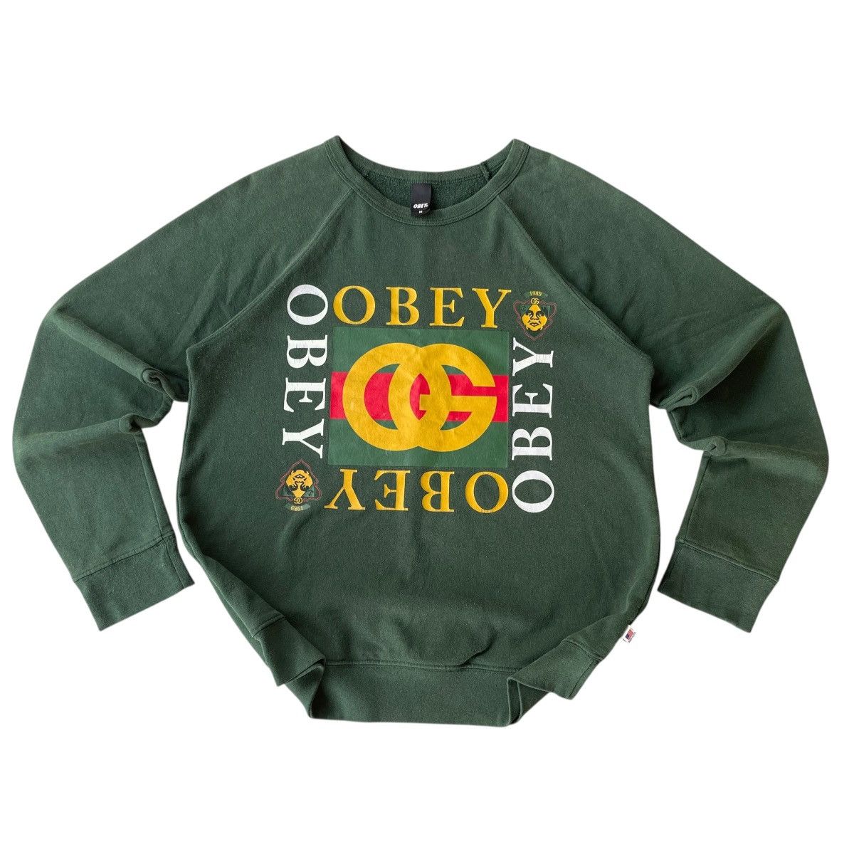 Obey Vintage 90s Obey Gucci style skateboard skatewear sweatshirt Size US M / EU 48-50 / 2 - 1 Thumbnail