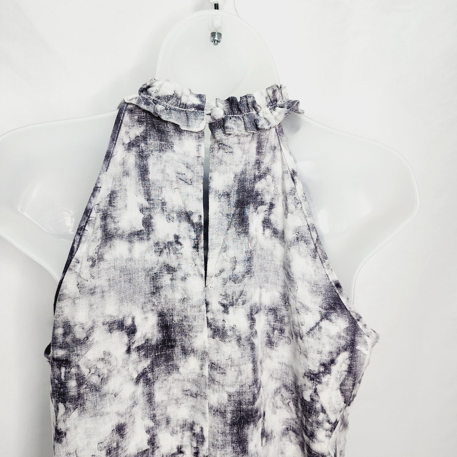 Other Marisa Christina Black Tie Dye Linen Blend Ruffle Top Size M / US 6-8 / IT 42-44 - 9 Thumbnail