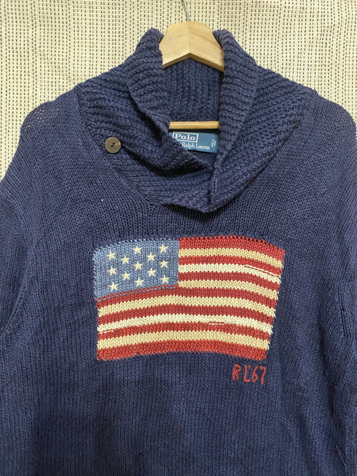 Polo Ralph Lauren Vintage Polo Ralph Lauren USA FLag knitted sweater Size US L / EU 52-54 / 3 - 3 Thumbnail