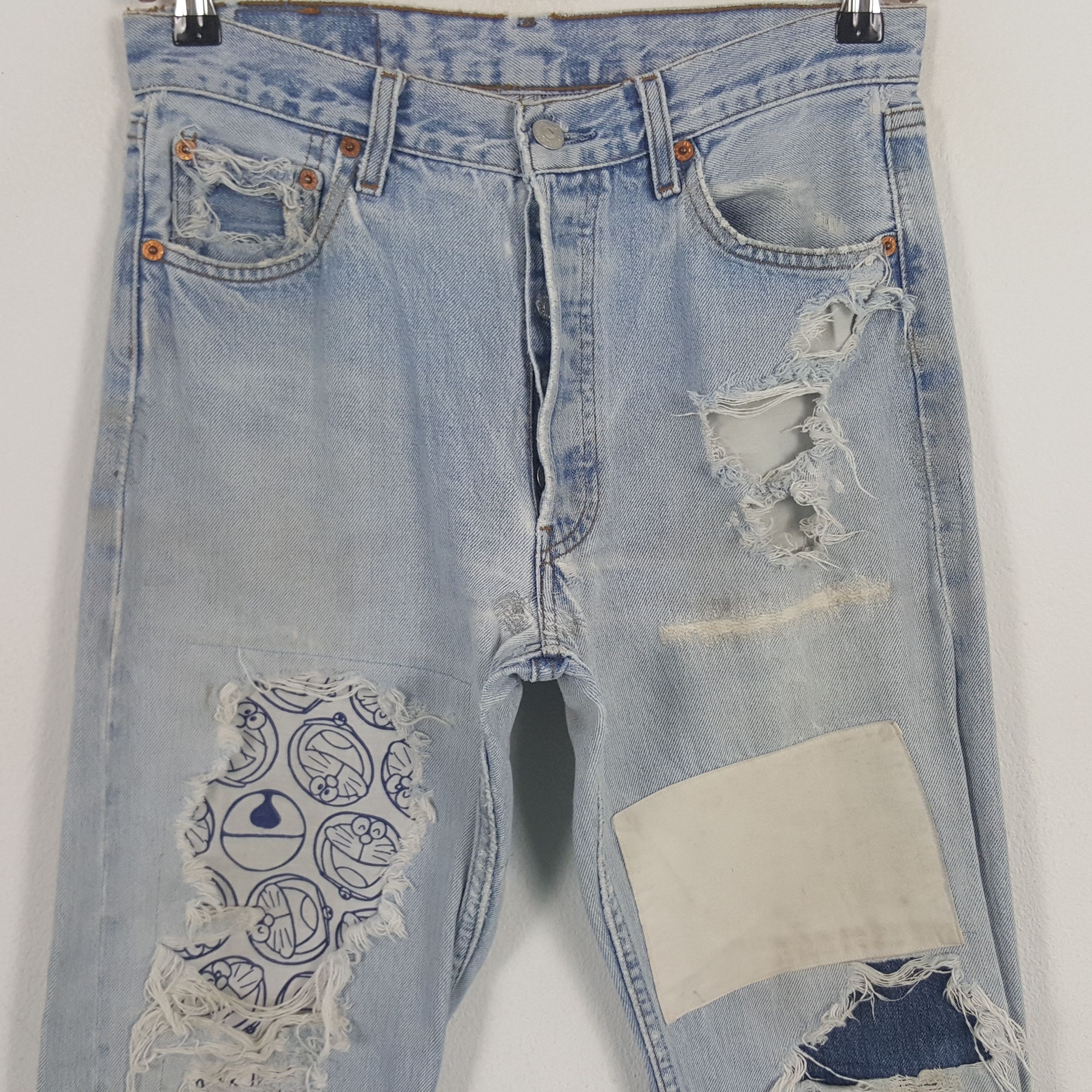 Levi's × Vintage Vintage Levi Strauss & CO Distressed Style Patchwork Jeans Size US 28 / EU 44 - 2 Thumbnail
