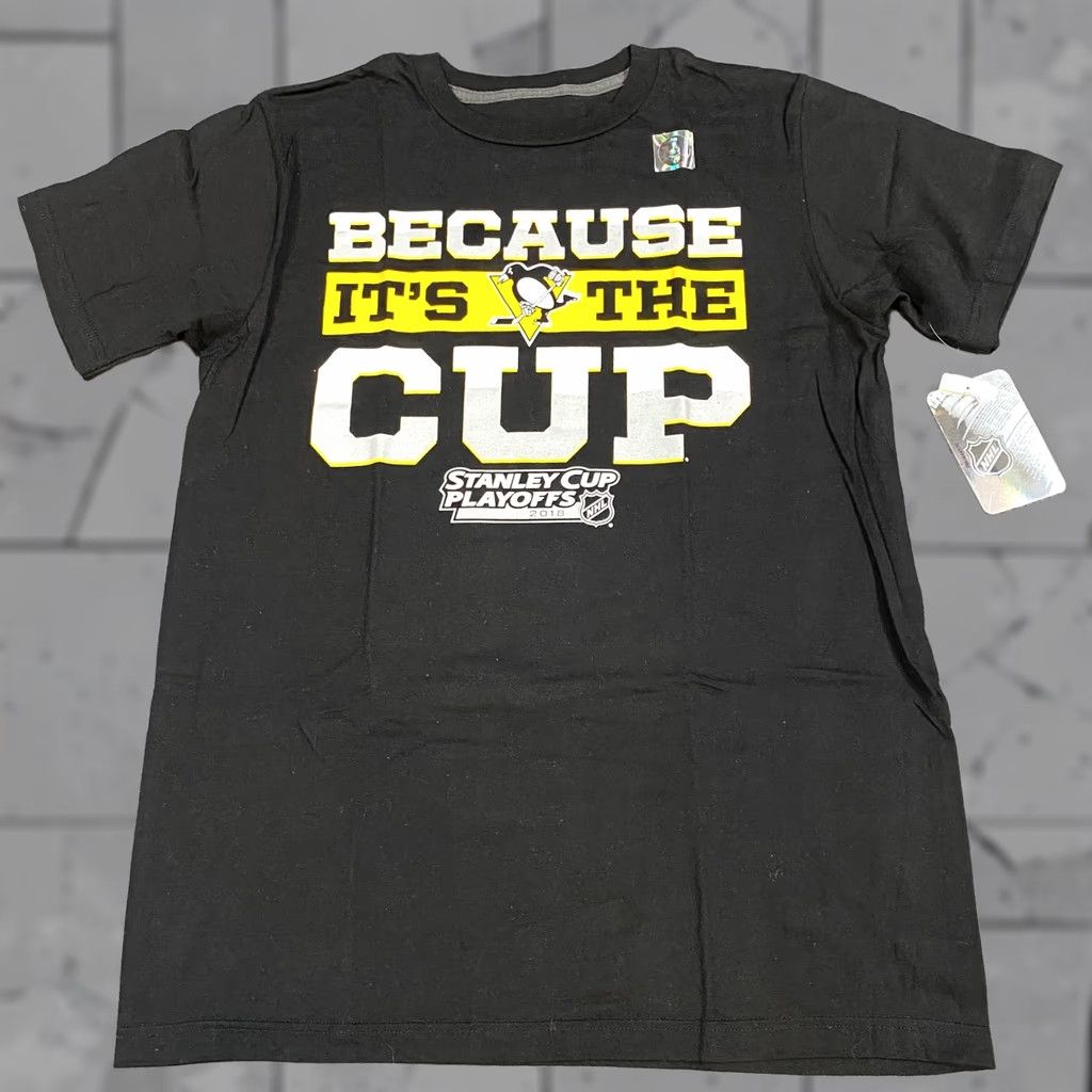 NHL NHL Stanley Cup 2018 T-shirt M Black Pittsburgh Penguins 100% Cotton NEW Men Short Sleeve Crew Neck Graphic Print Polo? Size US M / EU 48-50 / 2 - 1 Thumbnail