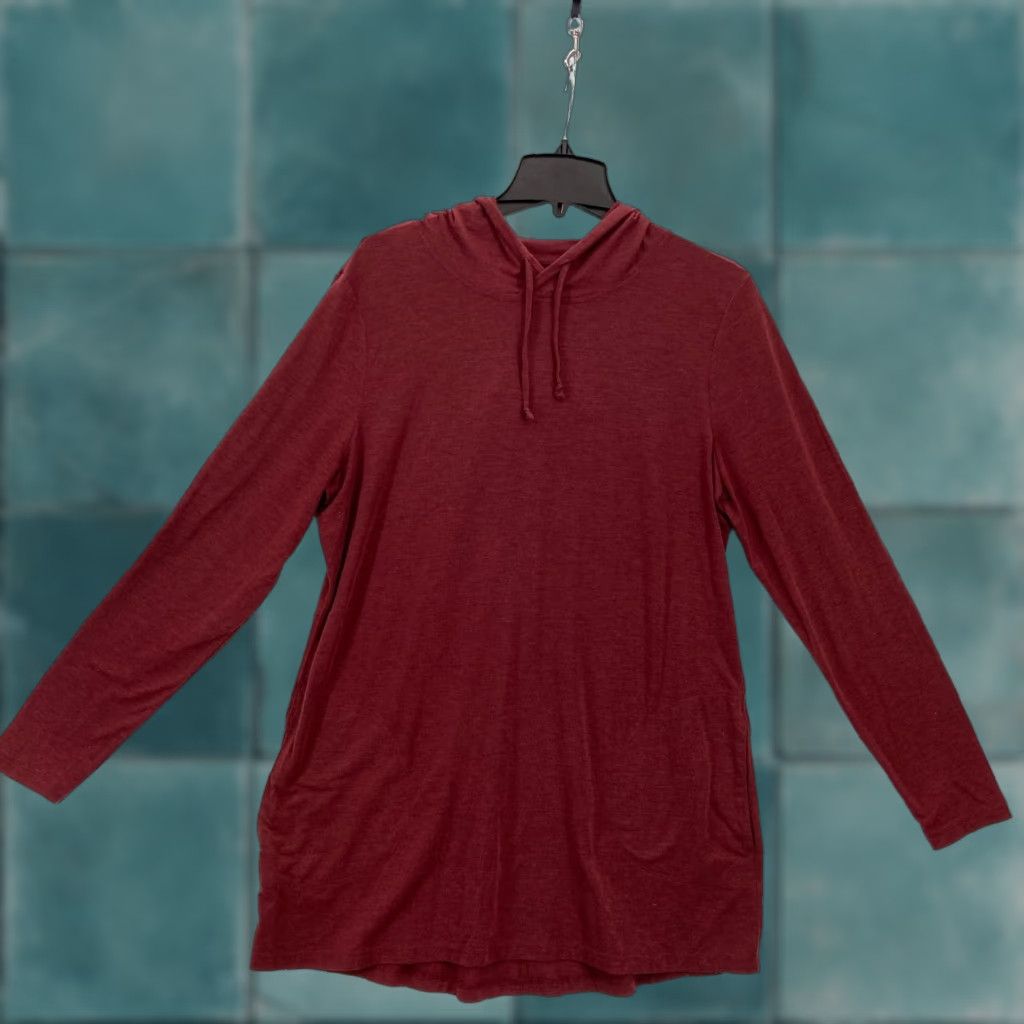 Vintage Duluth NoGa Hoodie Sweatshirt Women's Large Red Wool Blend Lightweight Stretch Pullover Hooded Casual Travel Workwear Size L / US 10 / IT 46 - 1 Thumbnail