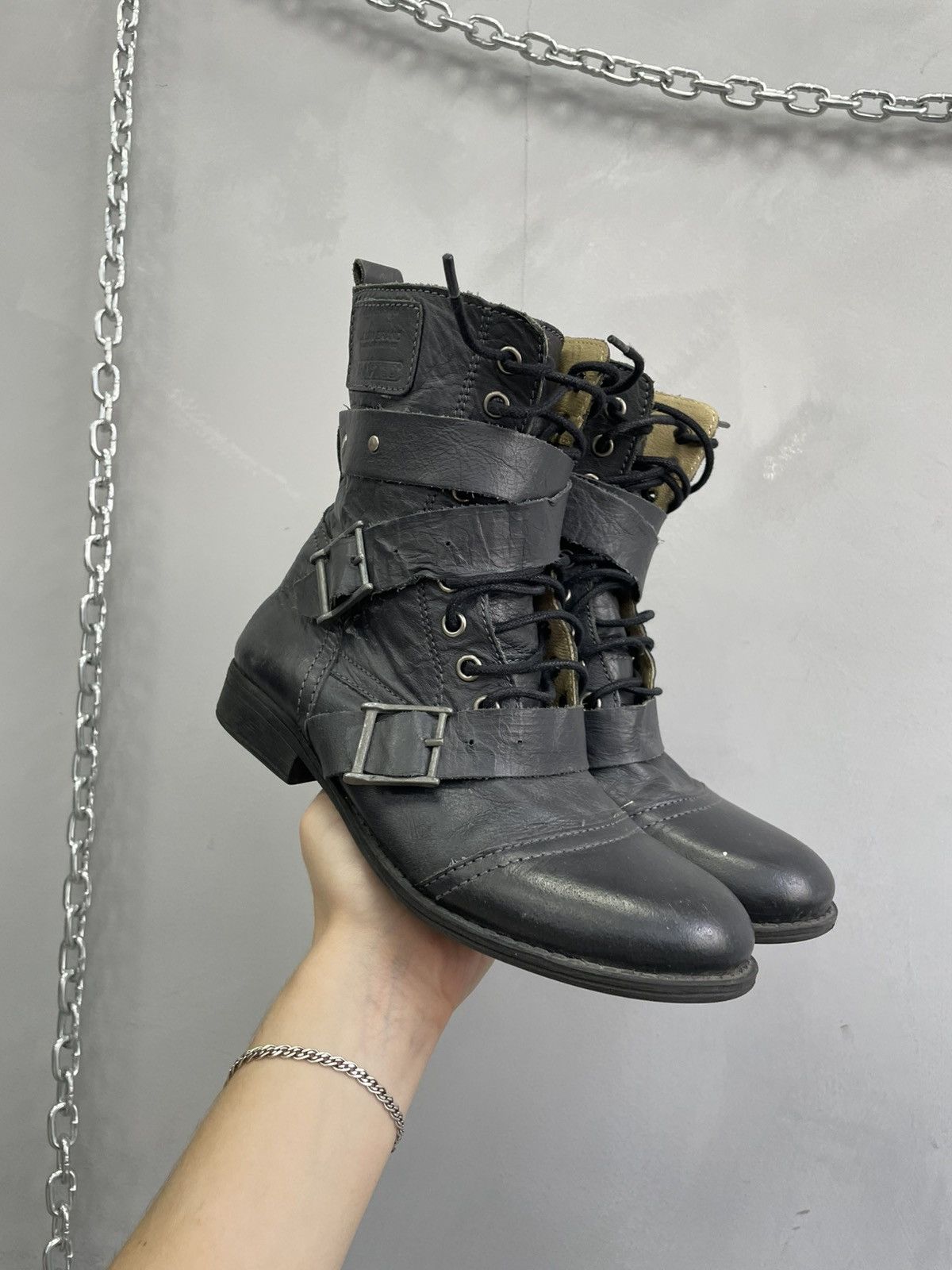A.S.98 Avant garde high moto boots leather 90s A.S. 98 style Size US 7.5 / IT 37.5 - 3 Thumbnail