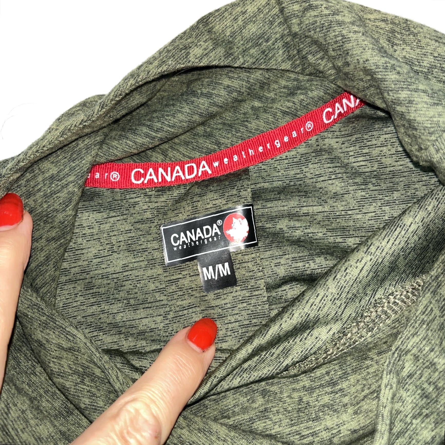 Vintage Canada Weather Gear GREEN Marled Mock Neck Pullover Shirt Cinch Tie Hem 6W6100 M Womens Medium Shirt Size M / US 6-8 / IT 42-44 - 6 Thumbnail
