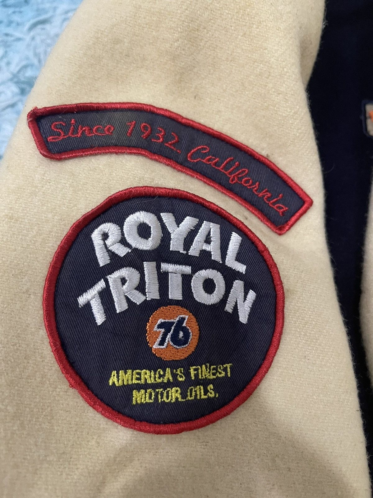 Vintage Vintage 76 Lubricant Wool Varsity Jacket Size US S / EU 44-46 / 1 - 5 Thumbnail