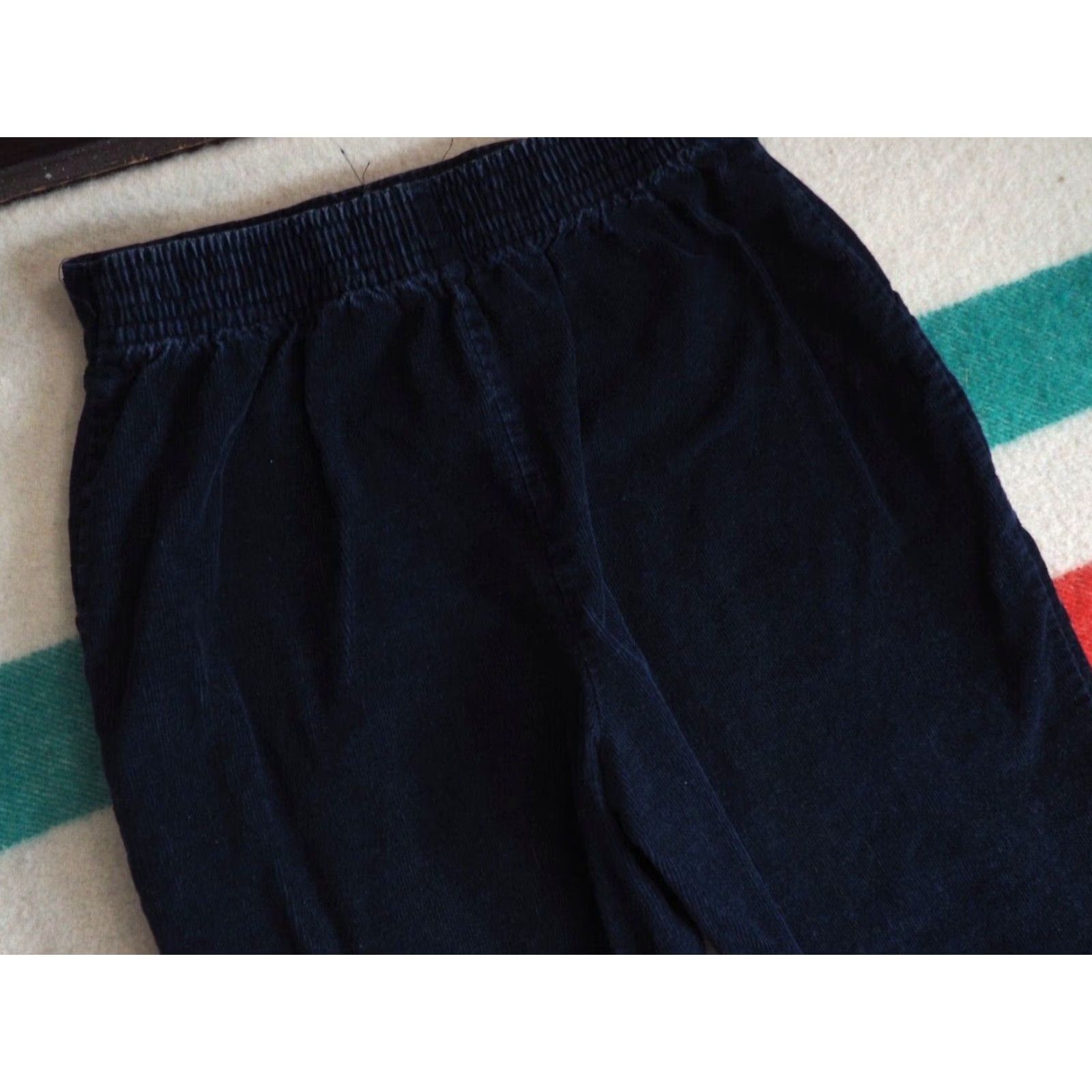 Sears VINTAGE Sears Navy Blue Corduroy Hippy Pants 70s Talon Wide Leg Womens 32x28 Inseam 28 Blue Decade 1970s Look Hippy Casual Size 24" / US 00 / IT 34 - 4 Thumbnail