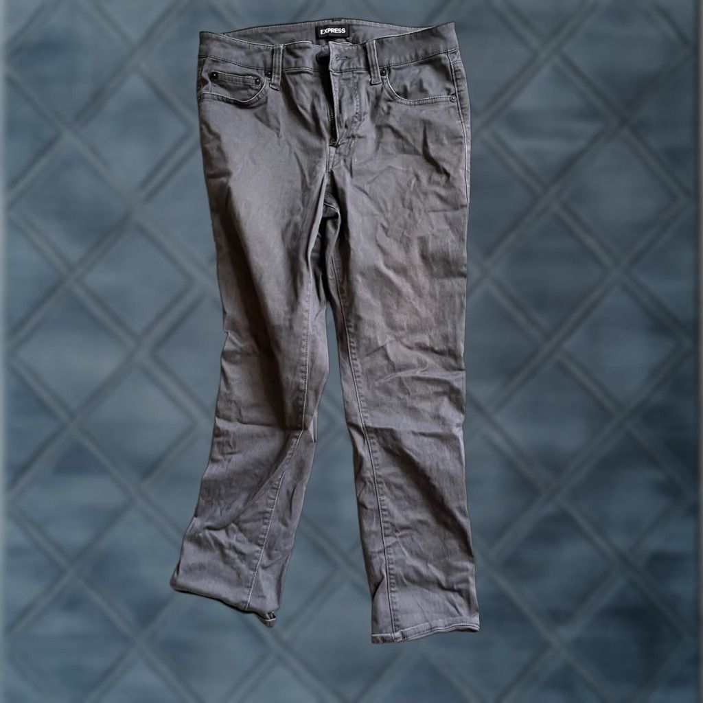 Express Express Slim Fit Denim Jeans 29x26 Mens Gray Slim Fit 5-Pocket City Size US 29 - 1 Thumbnail