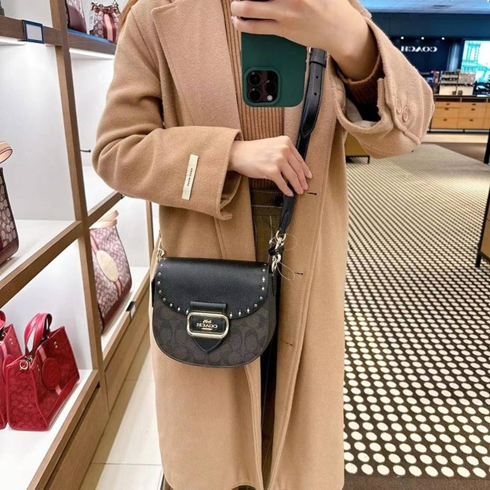 image of Coach Ce567 Morgan Saddle Bag In Gold/brown Black Multi, Women's