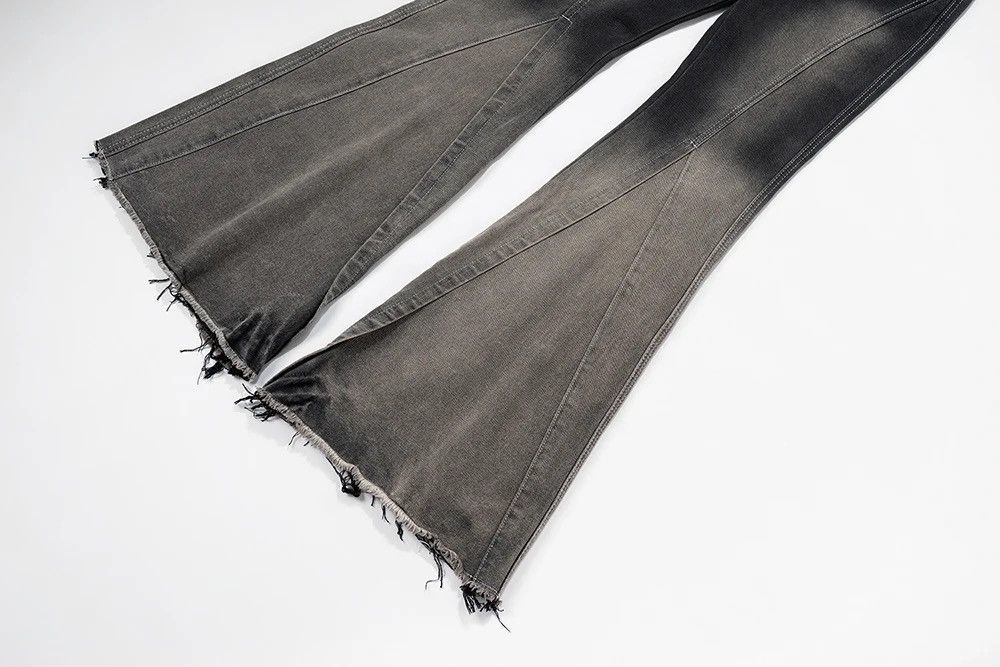 Jean × Vintage Y2k Washed Gradient Hombre Loose Flared Jeans Trousers Size US 30 / EU 46 - 11 Thumbnail