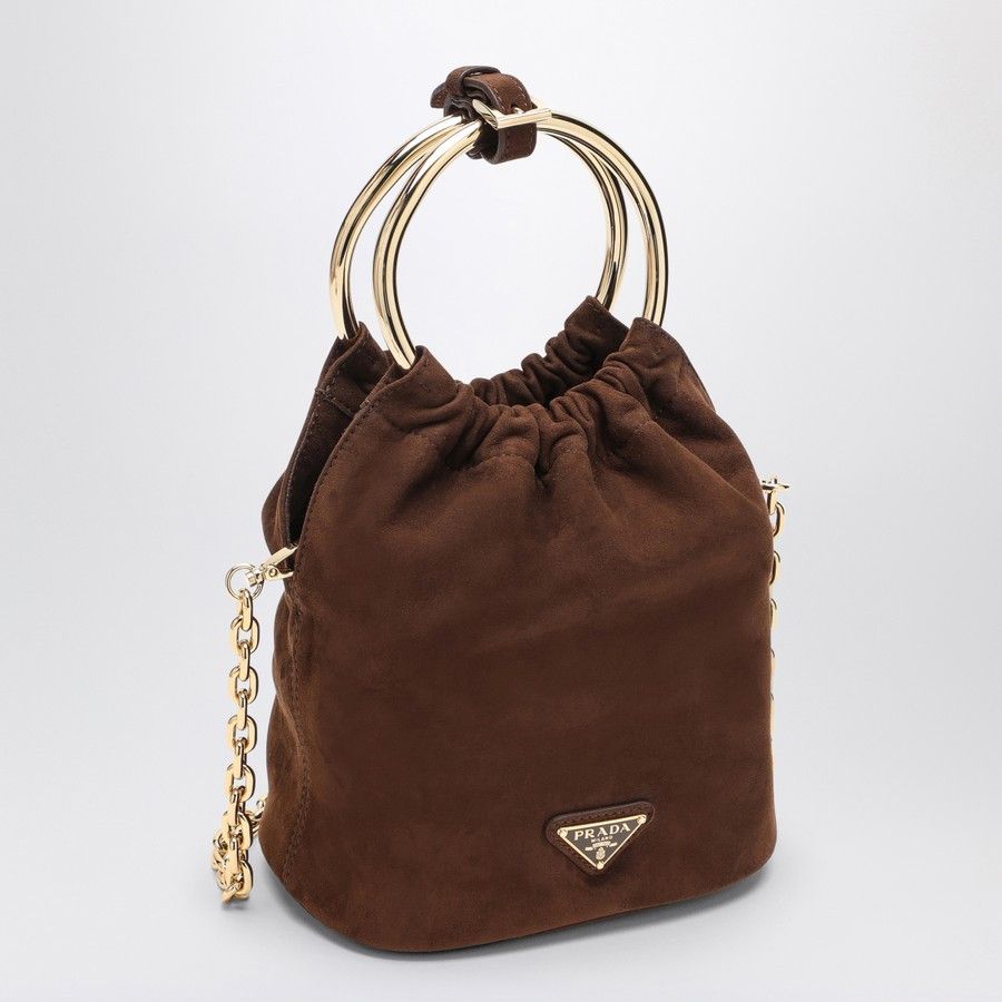 Prada o1d2blof0924 Size : OS / Suede Mini Bag In Brown Size ONE SIZE - 2 Thumbnail