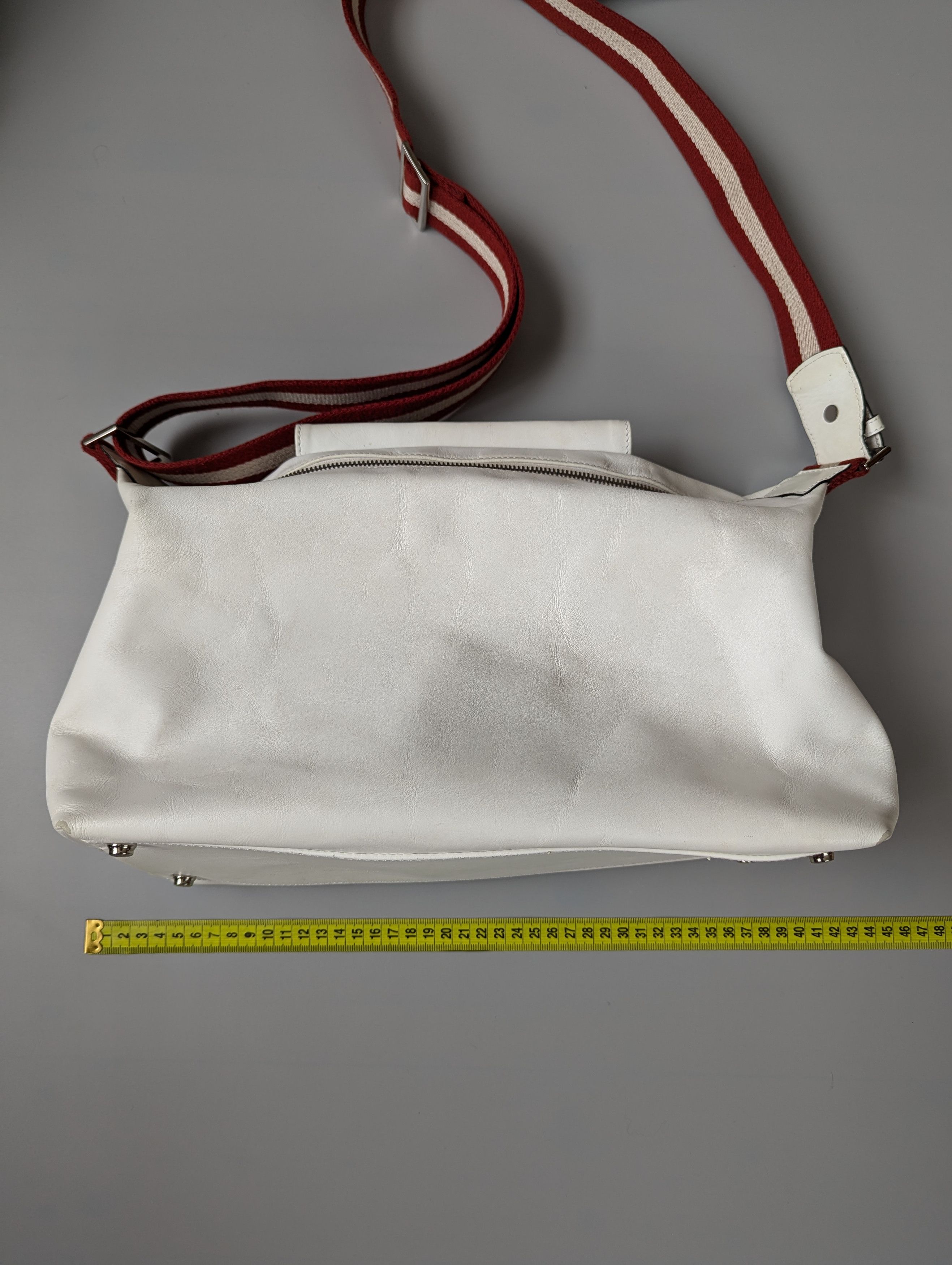 Bally × Vintage Bally White Leather Web Strap 2 Way Bag Shoulder Size ONE SIZE - 19 Thumbnail