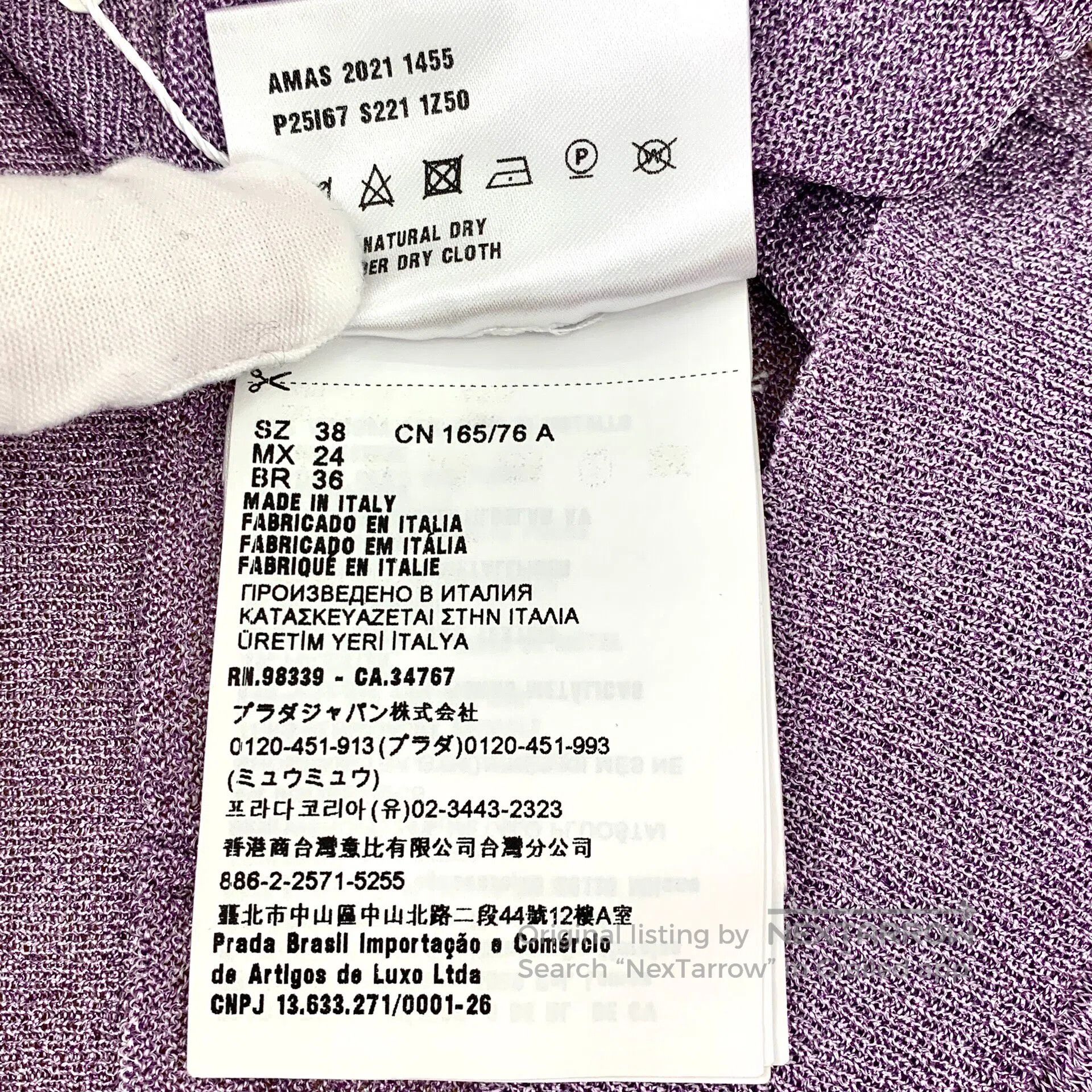 Prada Prada Purple Logo Letter Embroidered Short Knit Cardigan J Size XS / US 0-2 / IT 36-38 - 8 Thumbnail