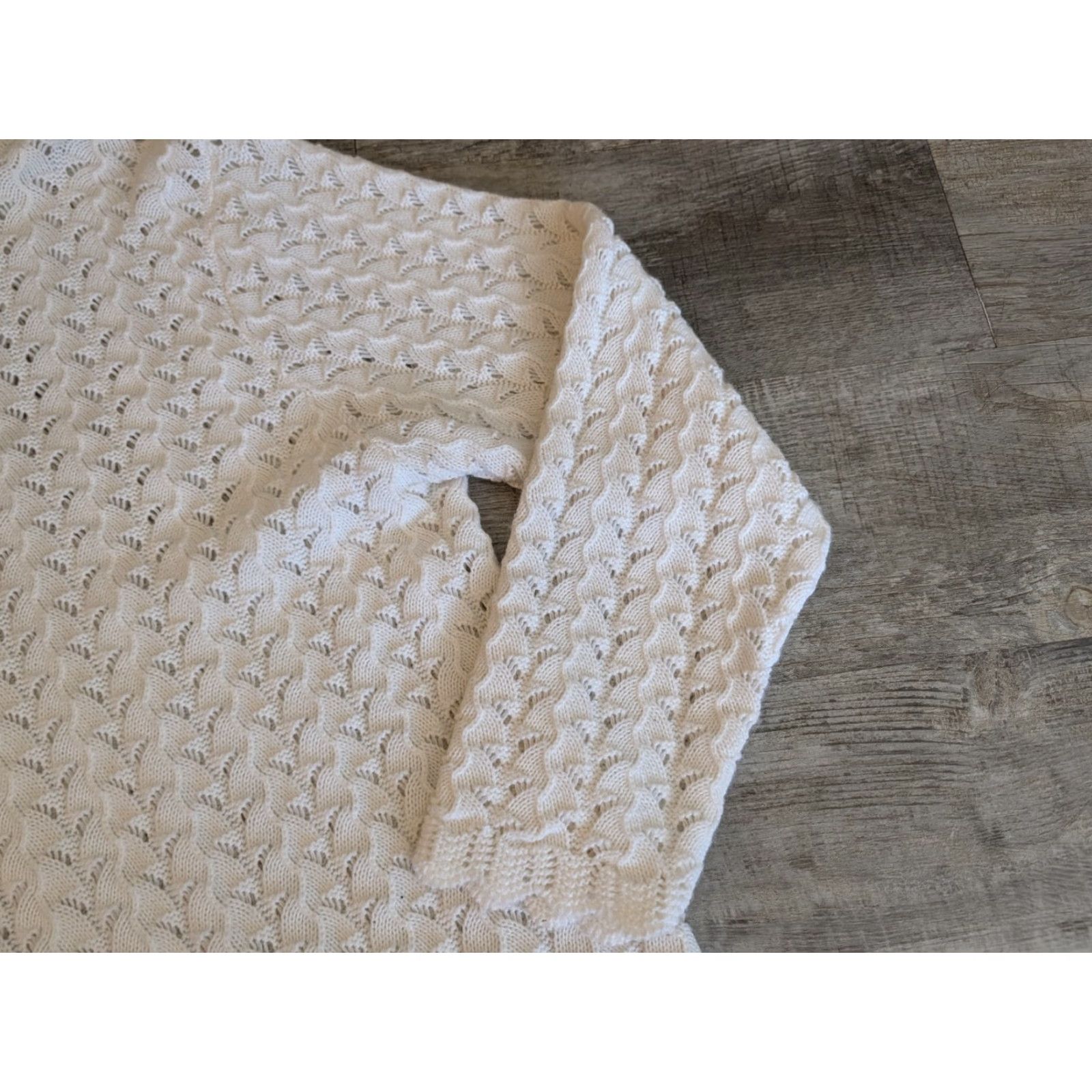Vintage VINTAGE Carly Blake Cardigan Shirt Womens 1X White Open-Knit Cotton 80s 90s Hipster Elegant USA Made Size XL / US 12-14 / IT 48-50 - 2 Thumbnail