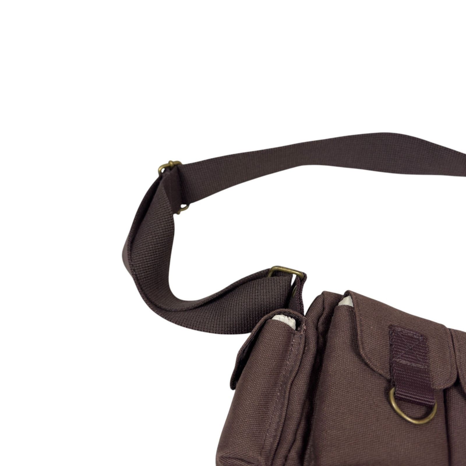 Vintage Vintage Unisex Brown Adjustable Strap Pockets Crossbody Bag Size ONE SIZE - 3 Thumbnail