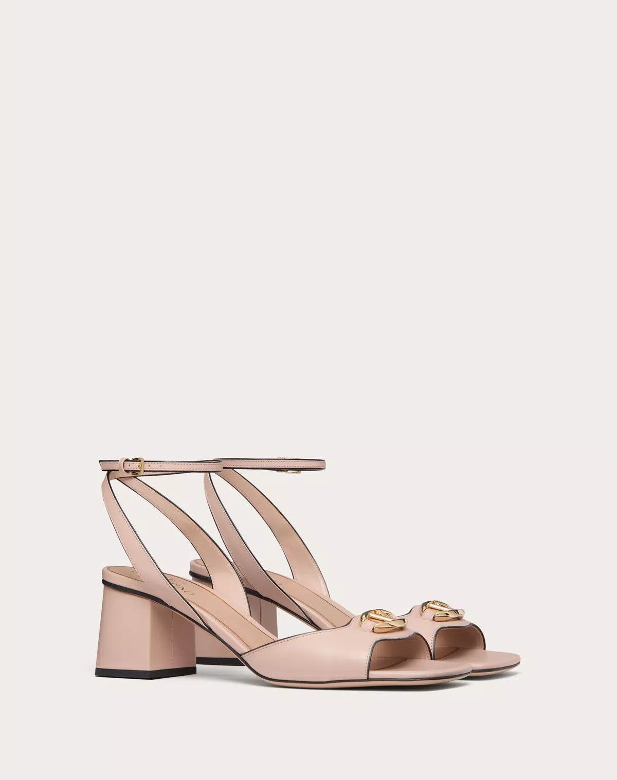 Valentino o1s1wg110625 Vlogo 60mm Leather Sandals in Blush Pink Size US 9 / IT 39 - 2 Thumbnail
