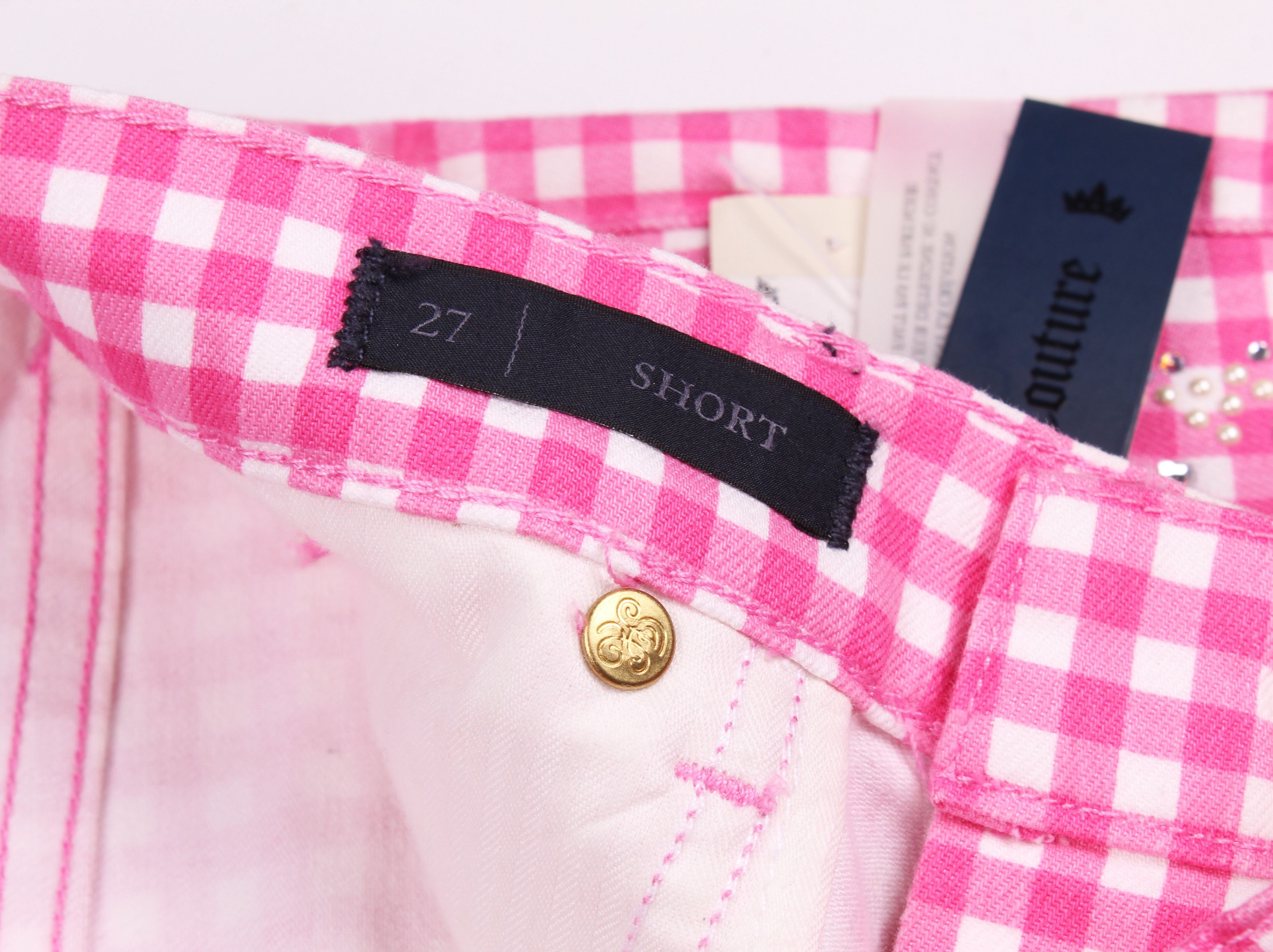 Juicy Couture × Vintage Juicy Couture Vintage Y2K Checkered Pink Barbie Shorts Size 30" / US 8 / IT 44 - 6 Thumbnail