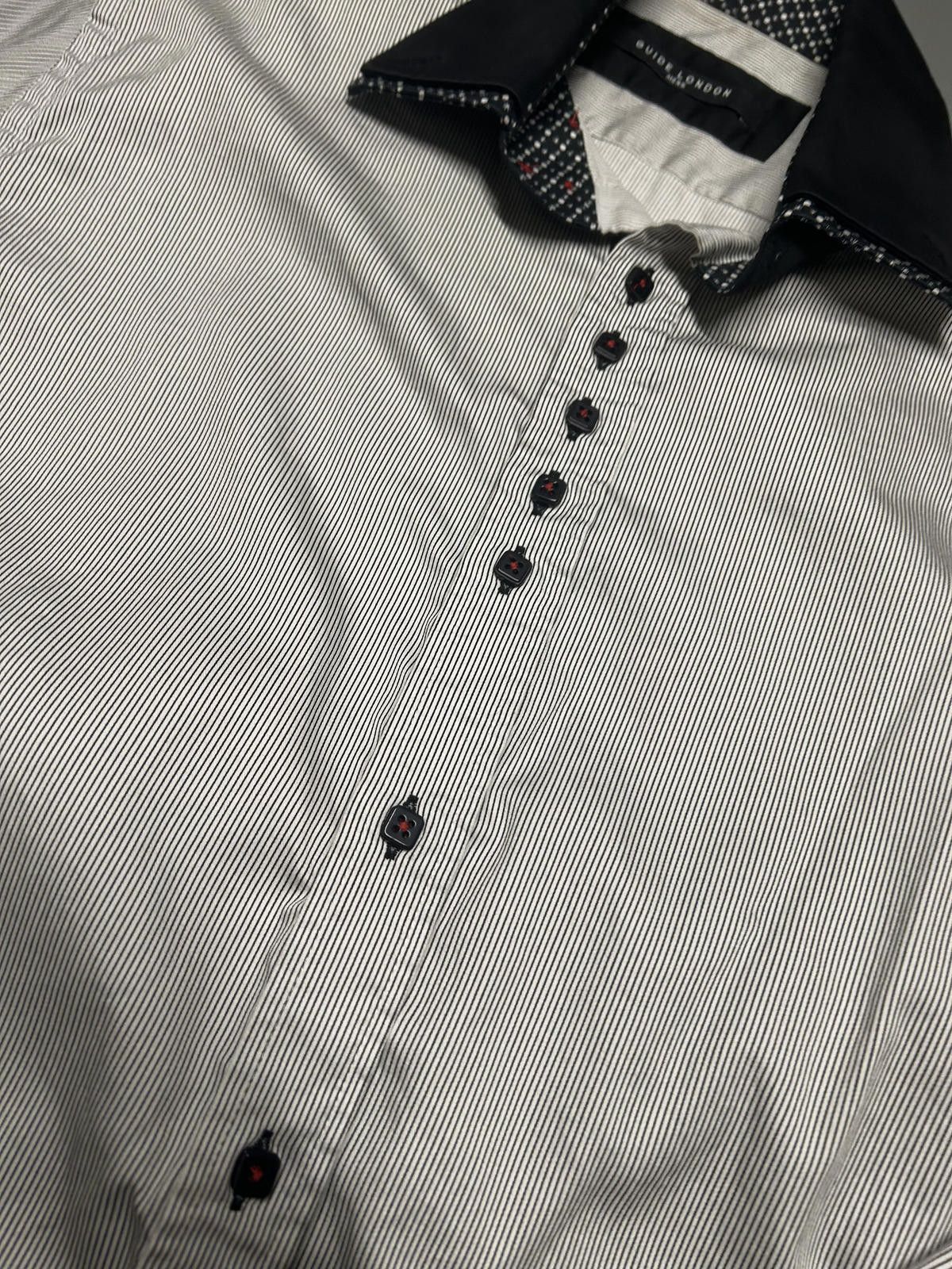 Designer Guide London Striped Dress Shirt with Contrast Collar Size US L / EU 52-54 / 3 - 6 Thumbnail